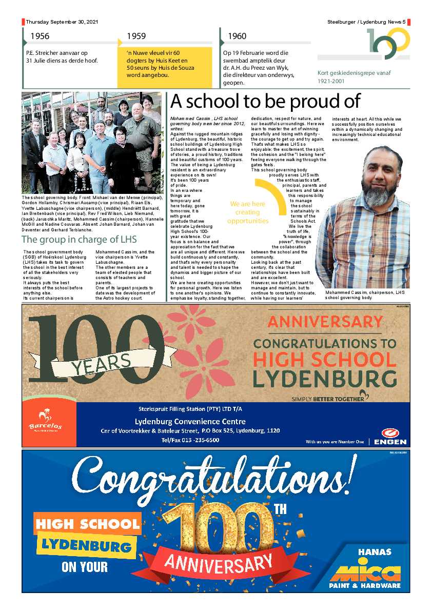 Hoërskool Lydenburg 100 jaar 2021 page 5