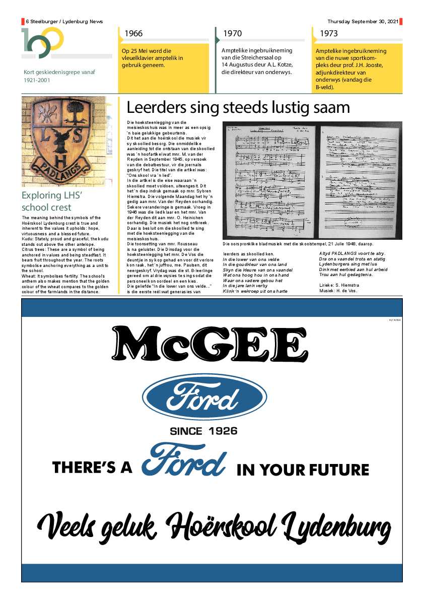Hoërskool Lydenburg 100 jaar 2021 page 6