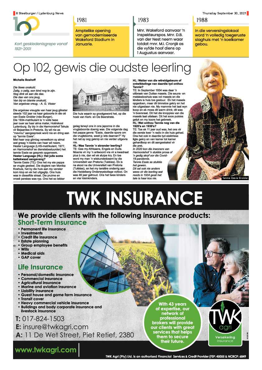 Hoërskool Lydenburg 100 jaar 2021 page 8