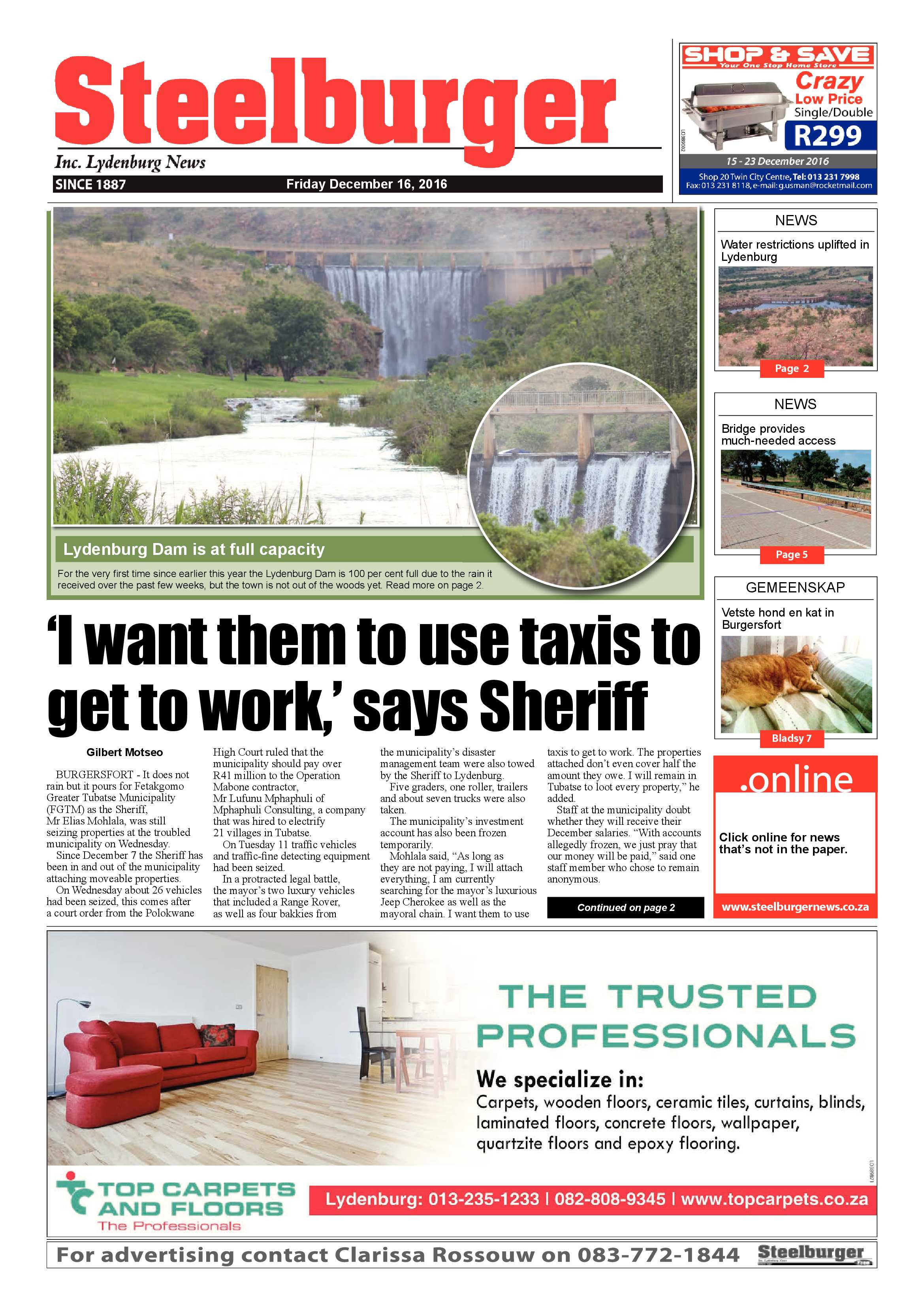 Steelburger 16 December 2016 page 1