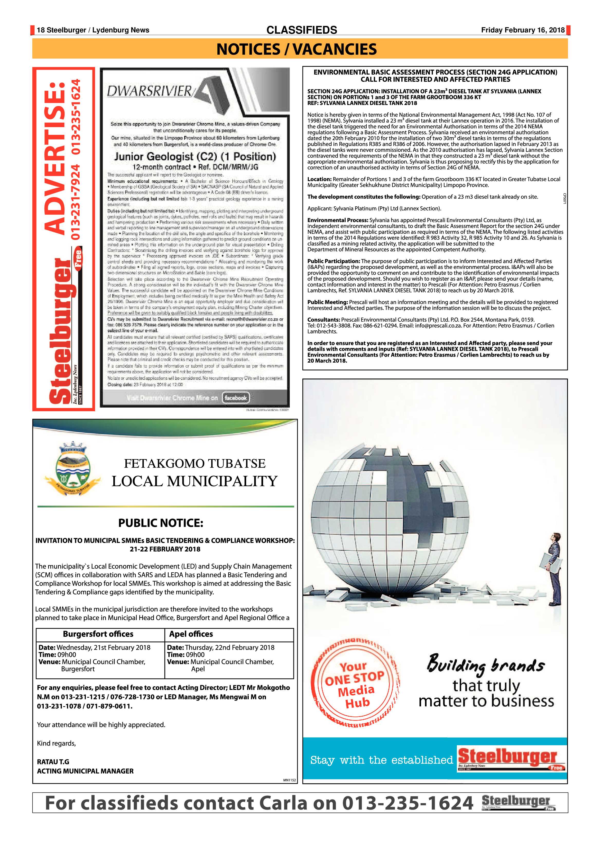 Steelburger News 16 February 2018 page 17