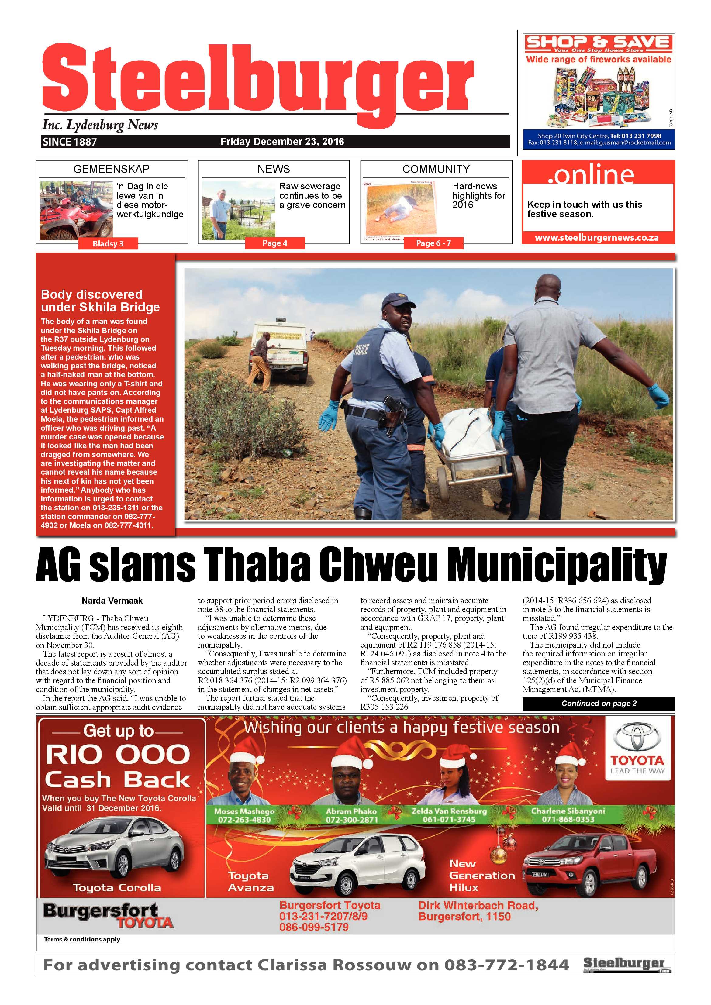 Steelburger 23 December 2016 page 1