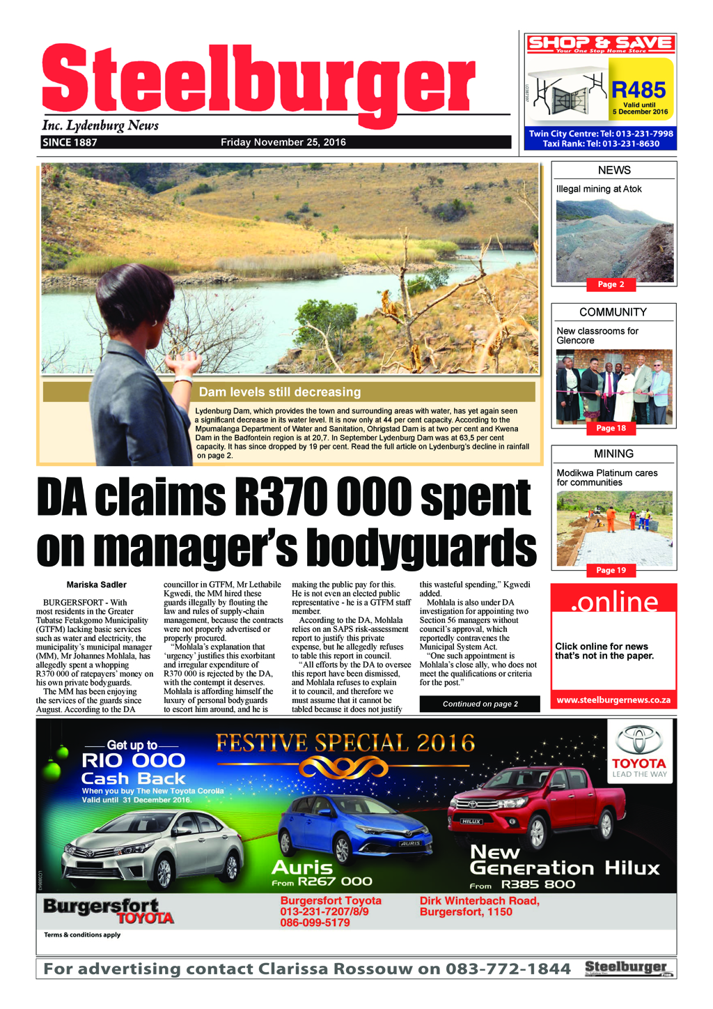 Steelburger 25 November 2016 page 1