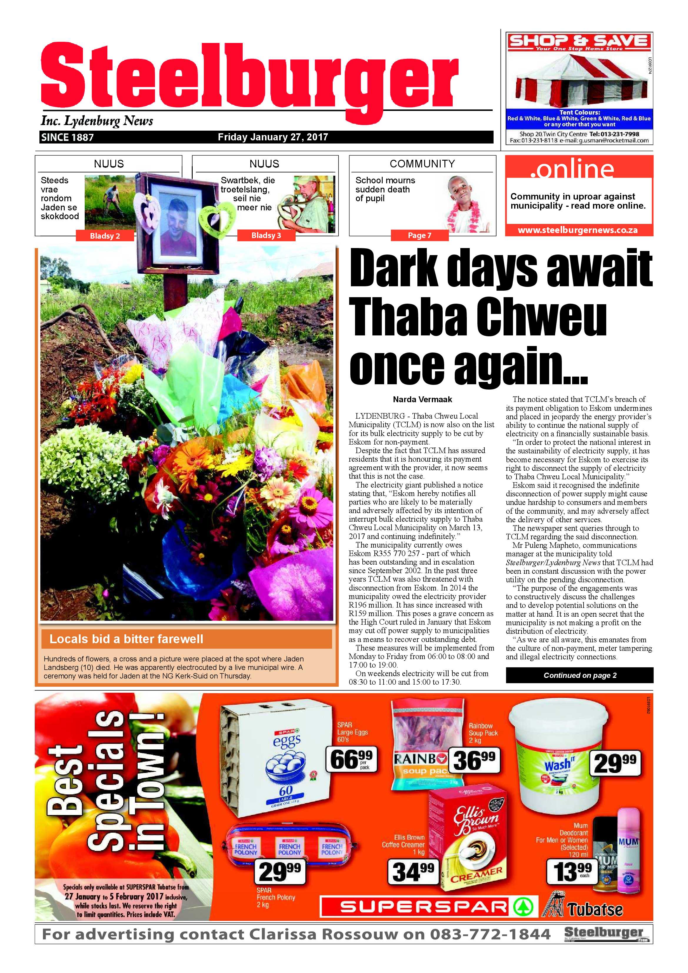 Steelburger 27 January 2017 page 1