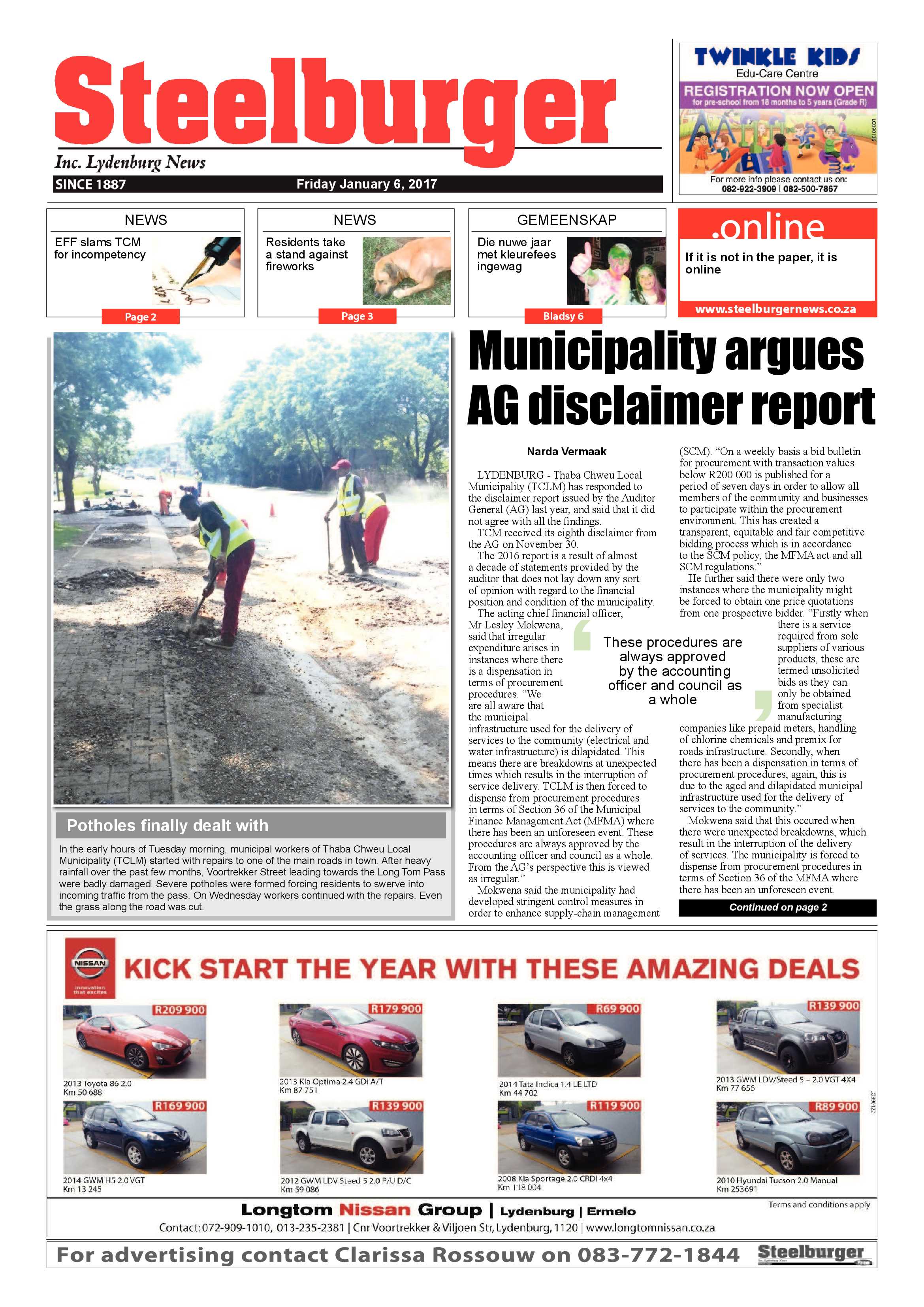 Steelburger 6 January 2017 page 1