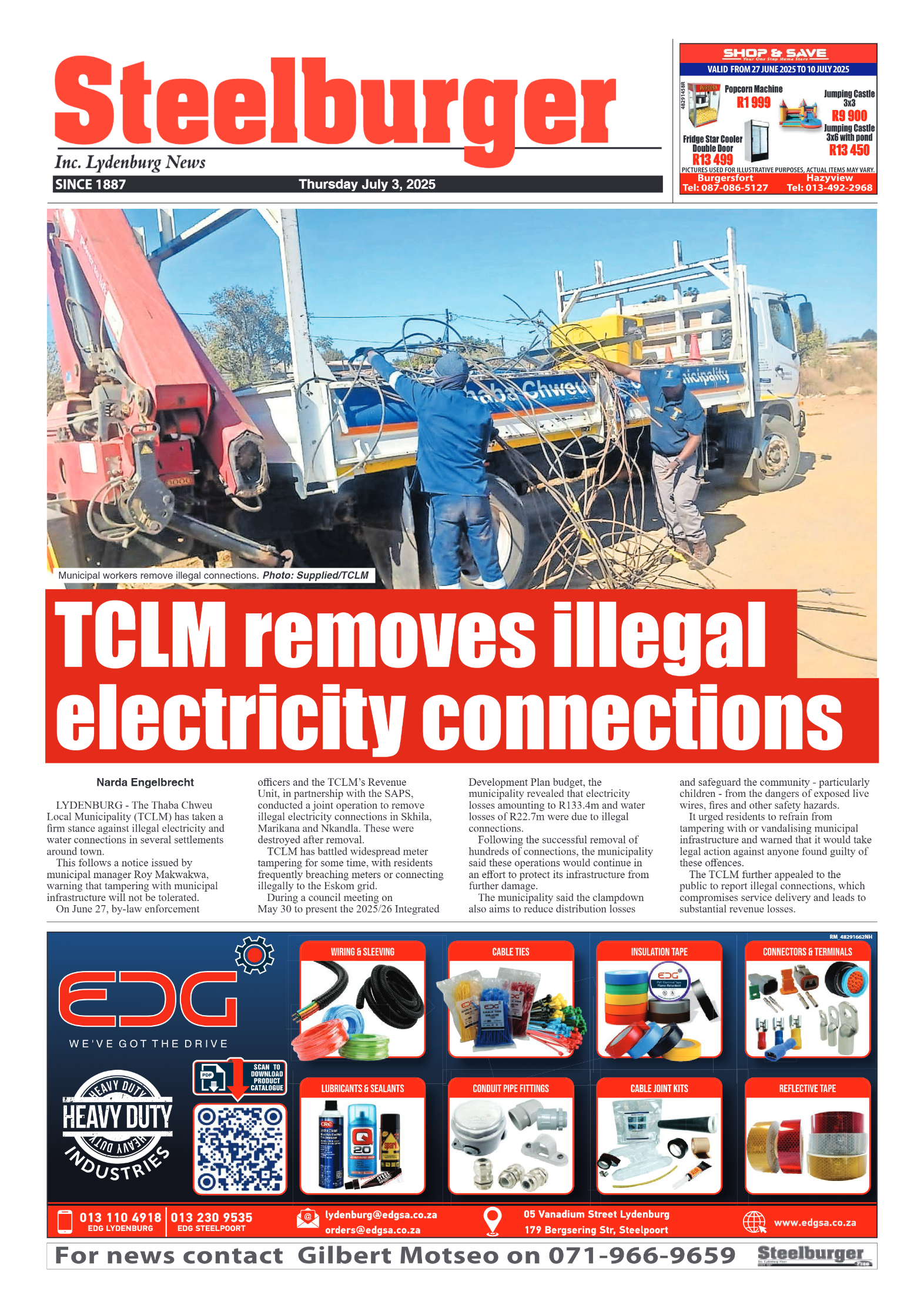 Steelburger News 03 July 2025 page 1