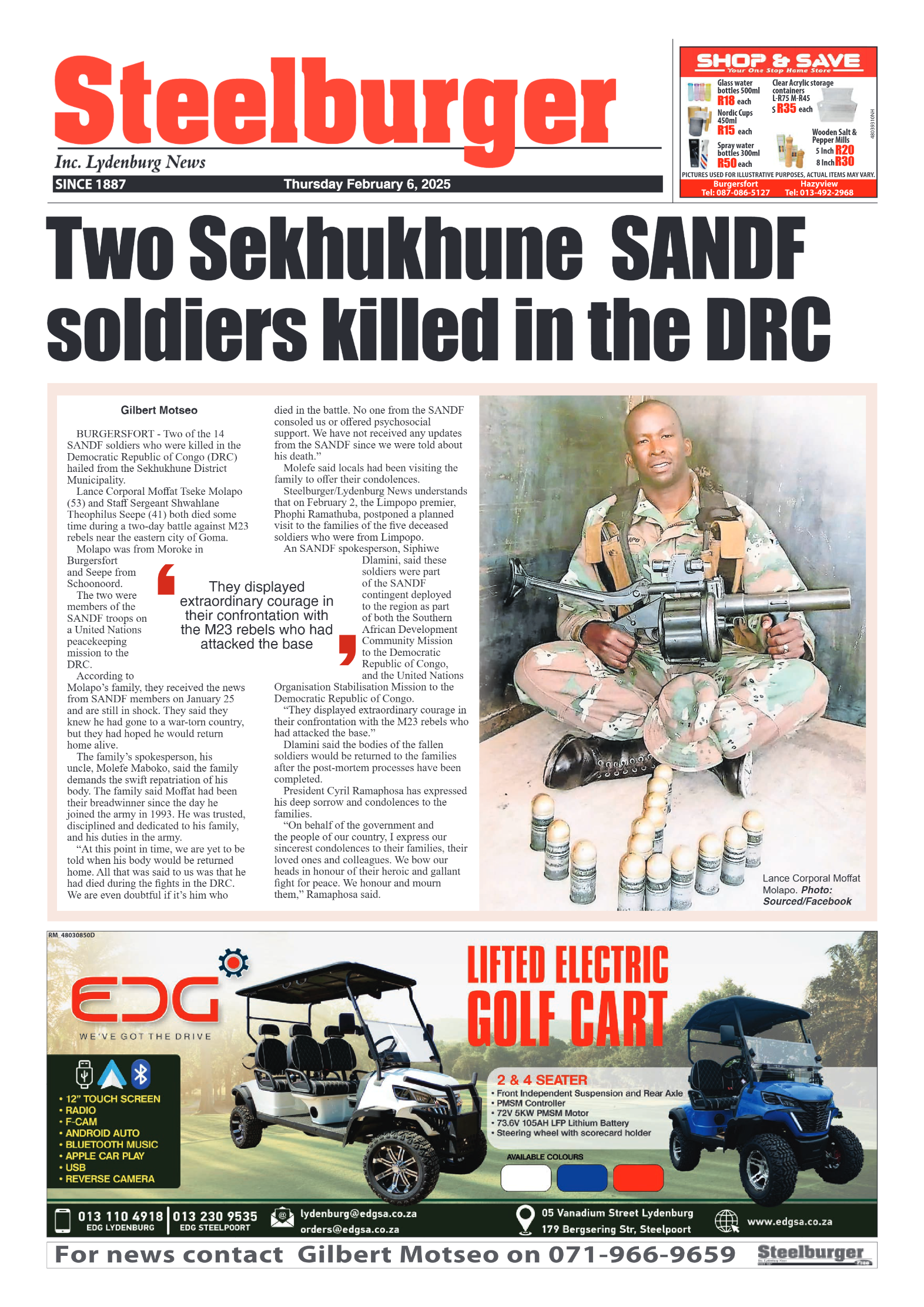 Steelburger News 06 February 2024 page 1