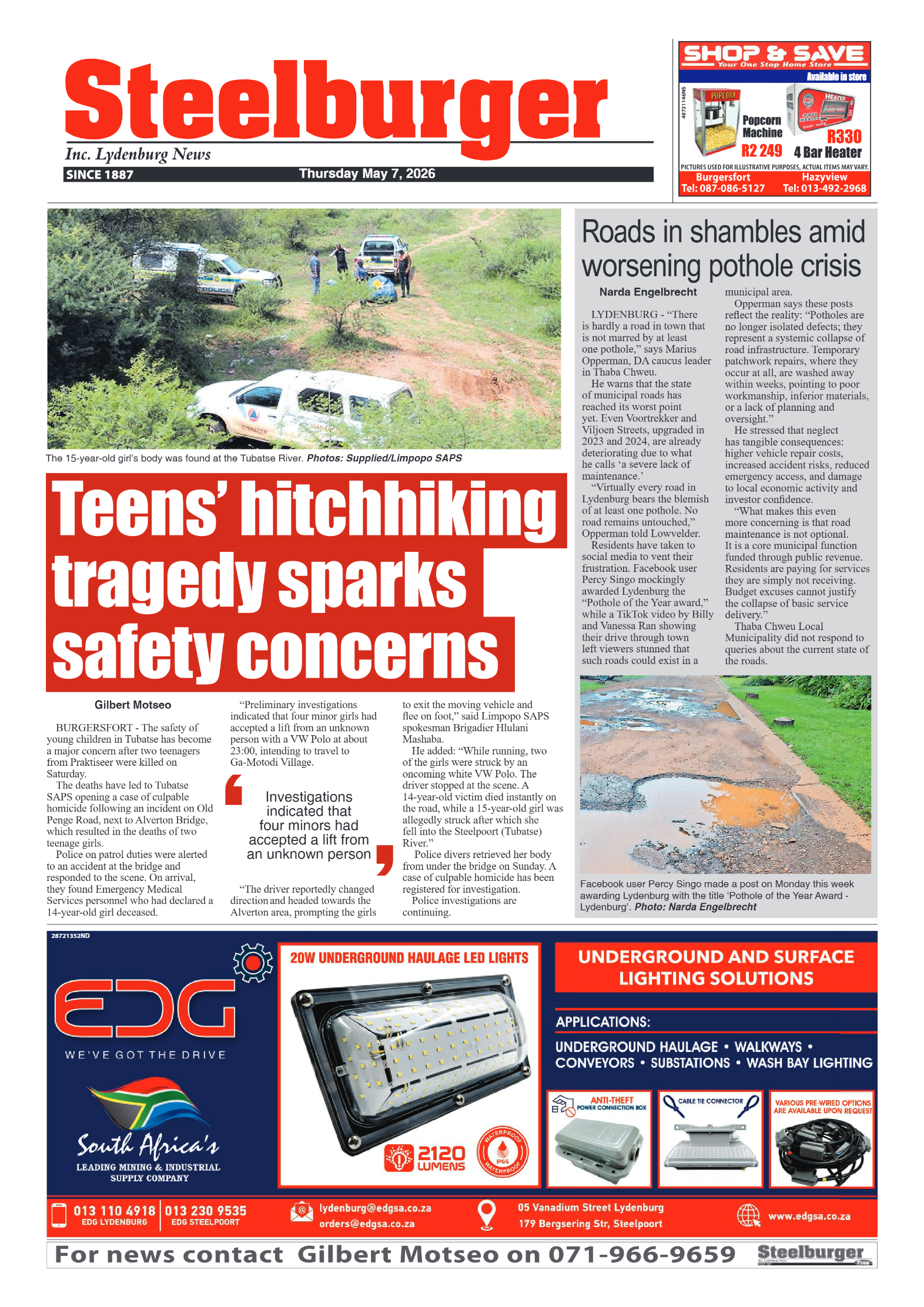 Steelburger News 7 May 2026 page 1