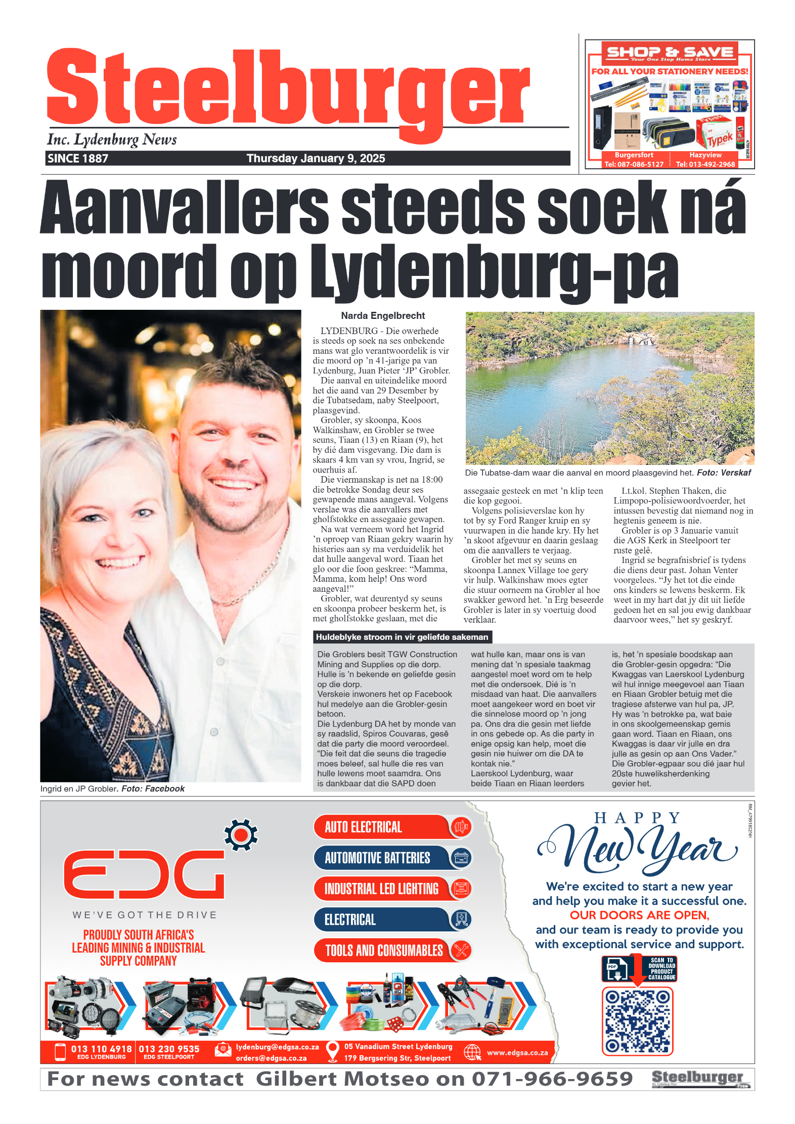 Steelburger News 09 January 2025 page 1