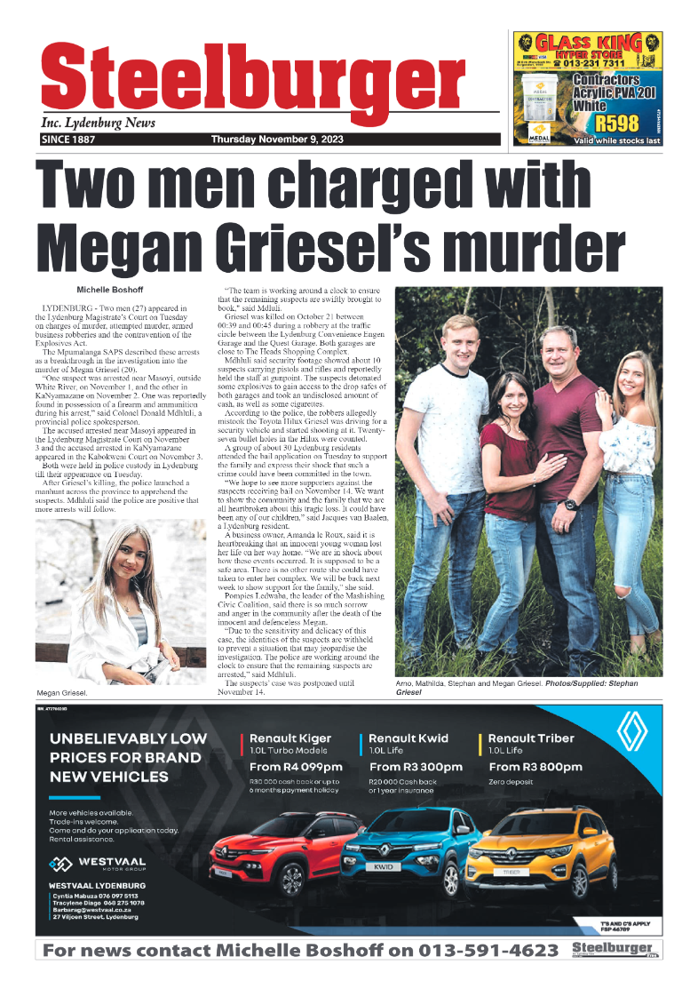 Steelburger News 09 November 2023 page 1