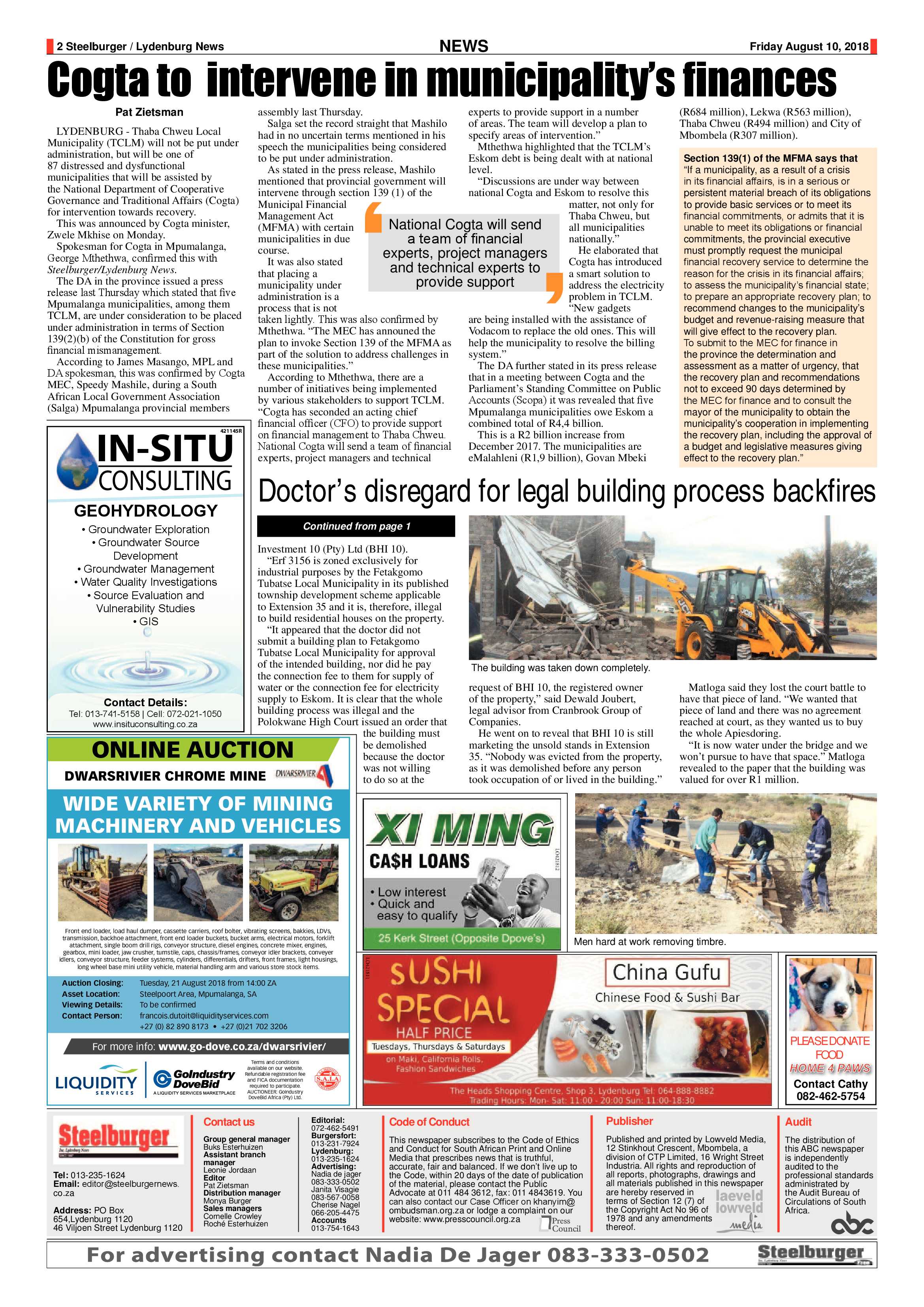 Steelburger News 10 August 2018 page 2