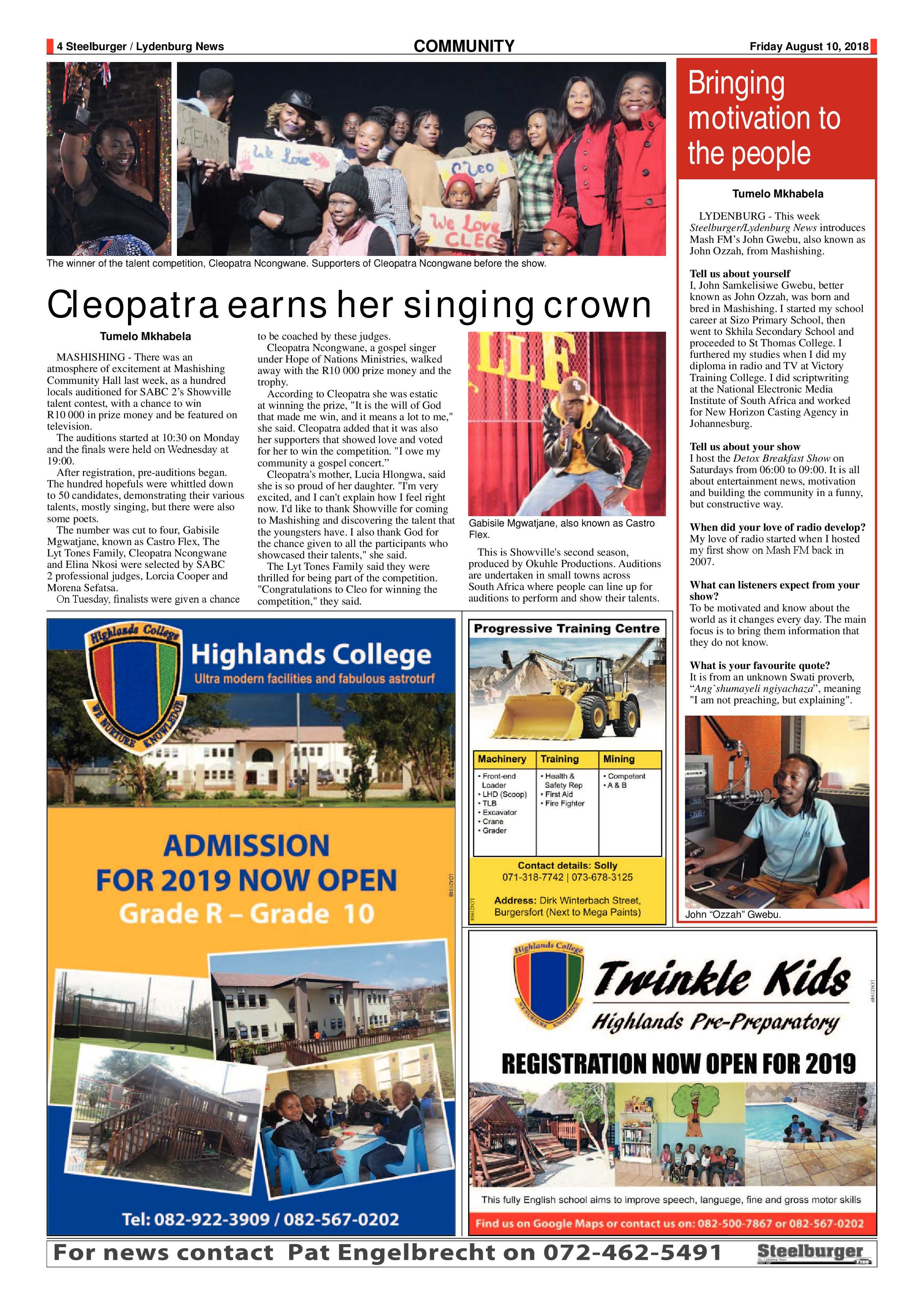 Steelburger News 10 August 2018 page 4
