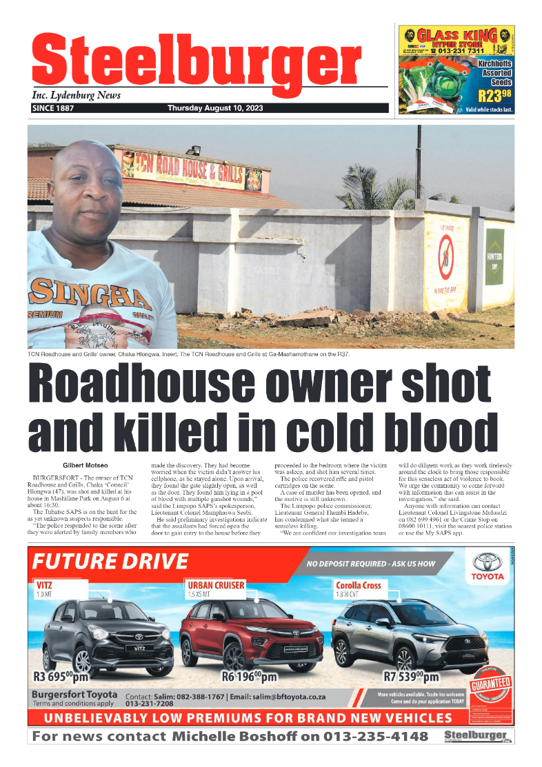 Steelburger News 10 August 2023 page 1