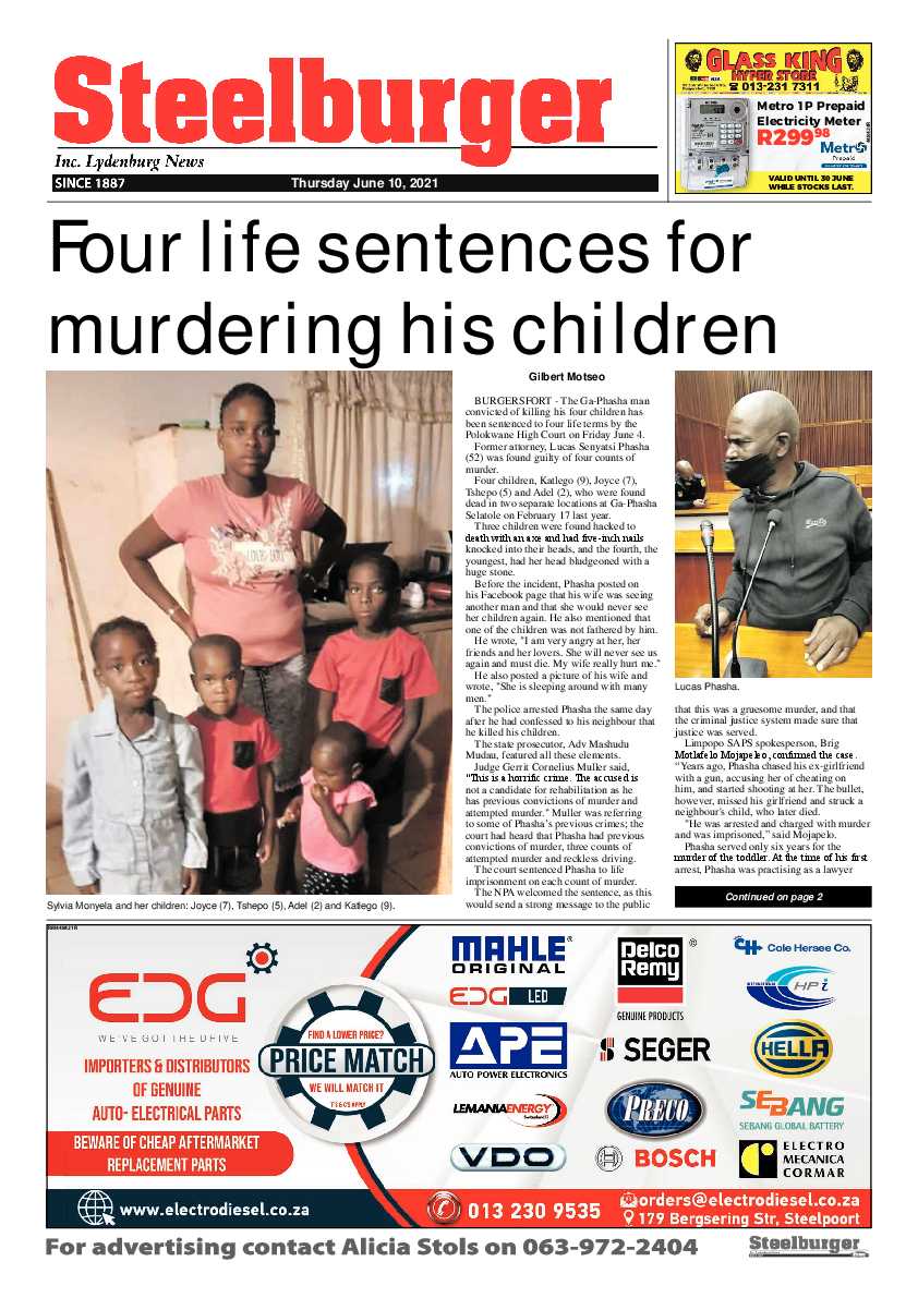 Steelburger News 10 June 2021 page 1