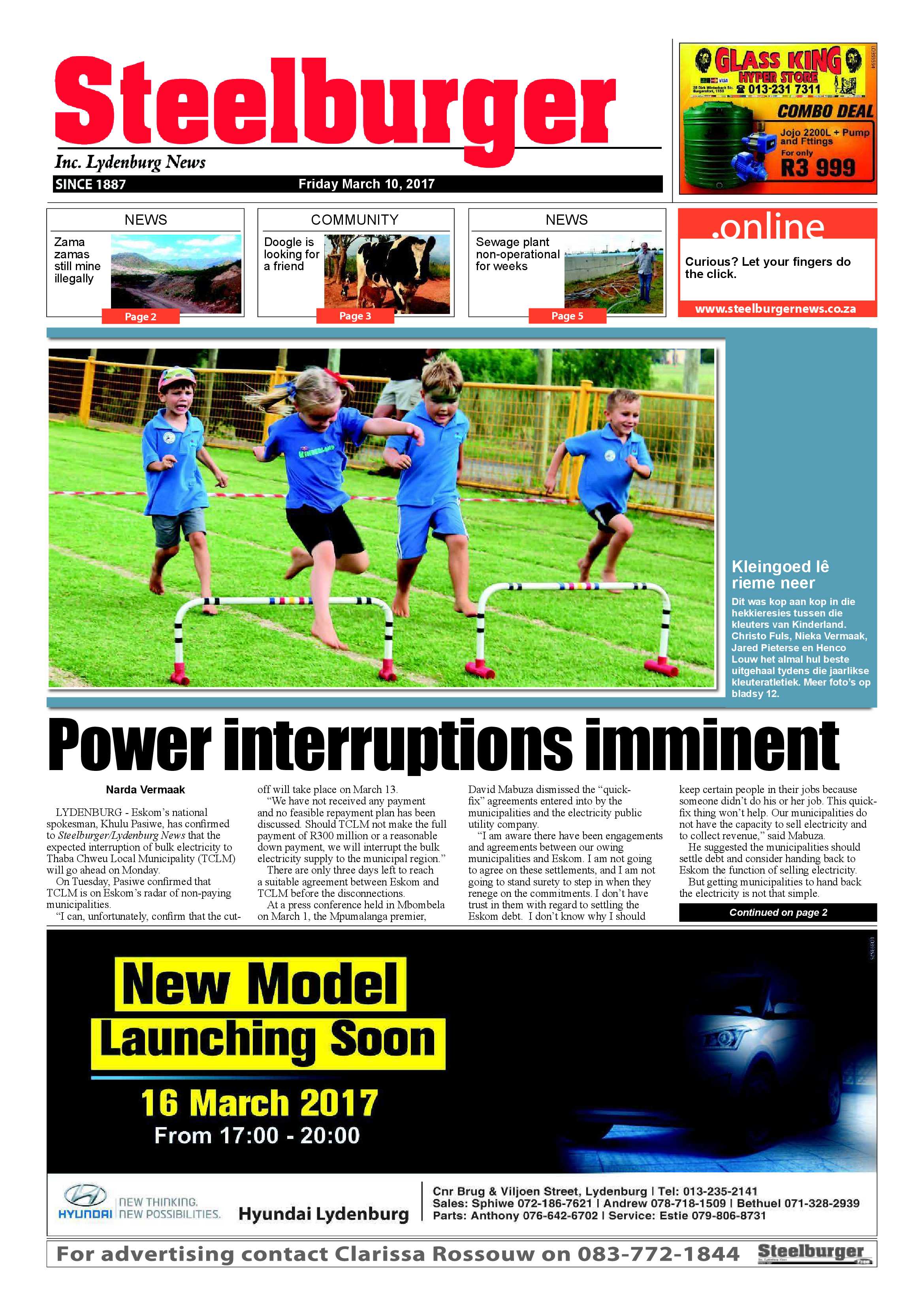 Steelburger News 10 March 2017 page 1