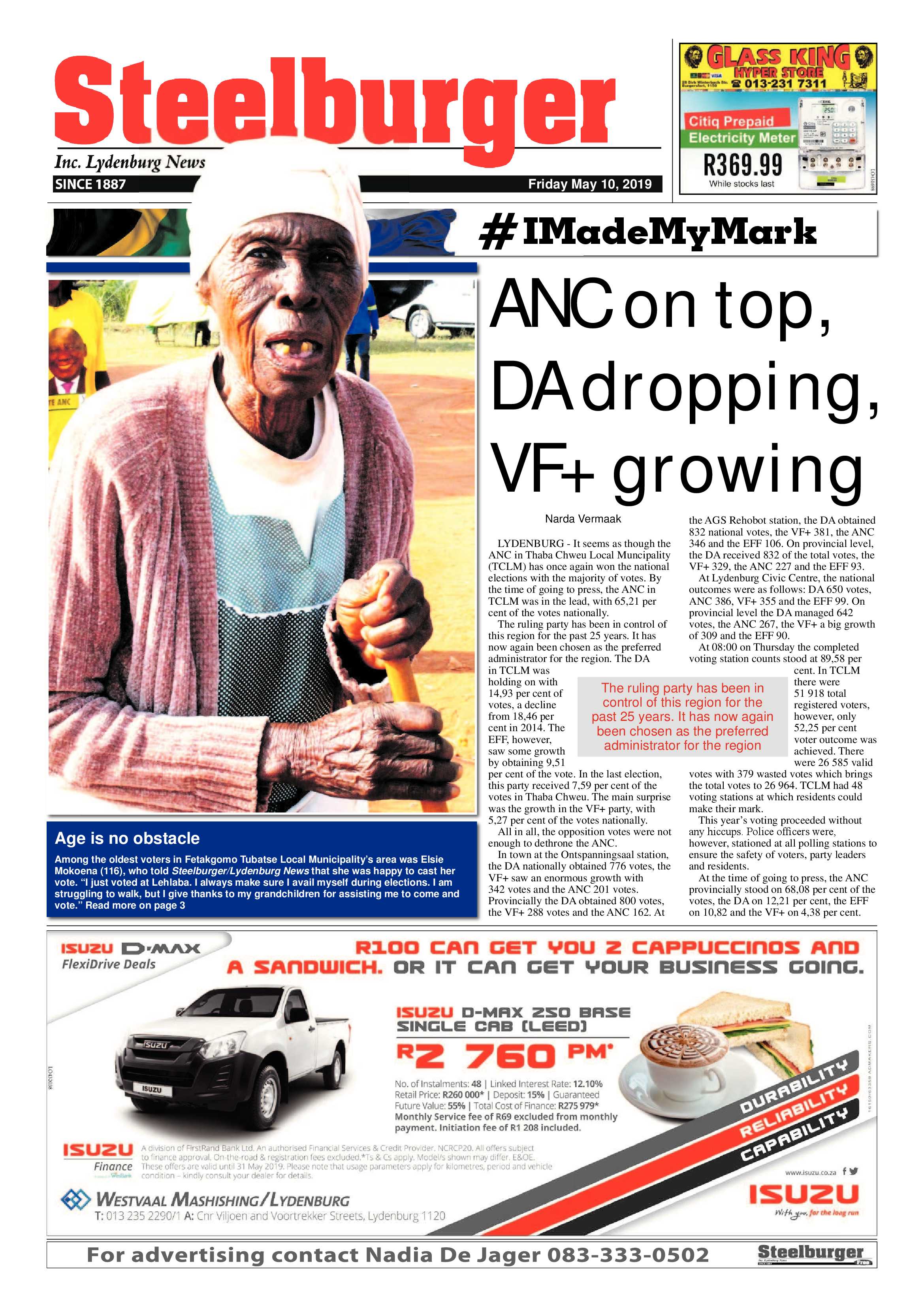 Steelburger News 10 May 2019 page 1