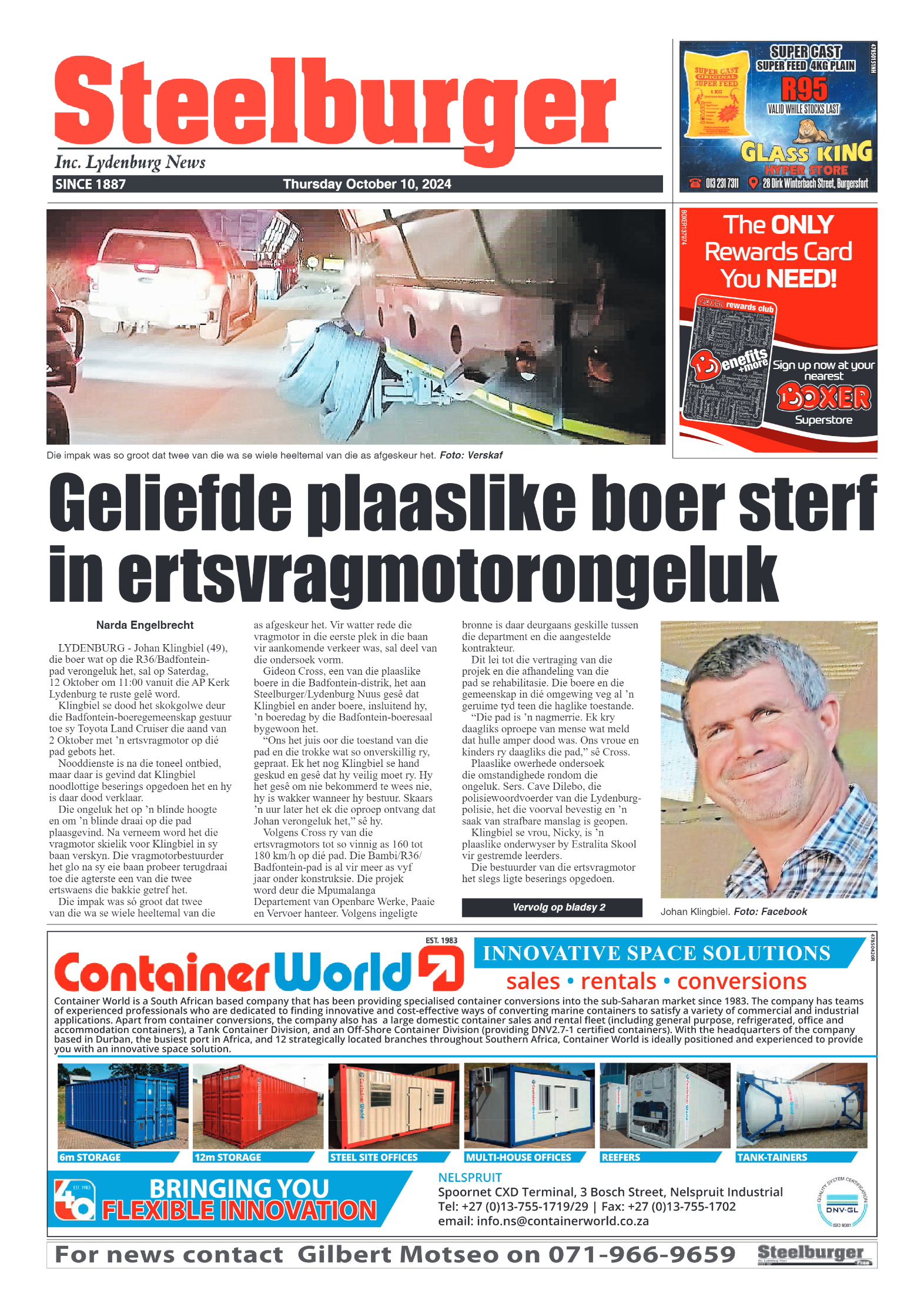 Steelburger News 10 October 2024 page 1