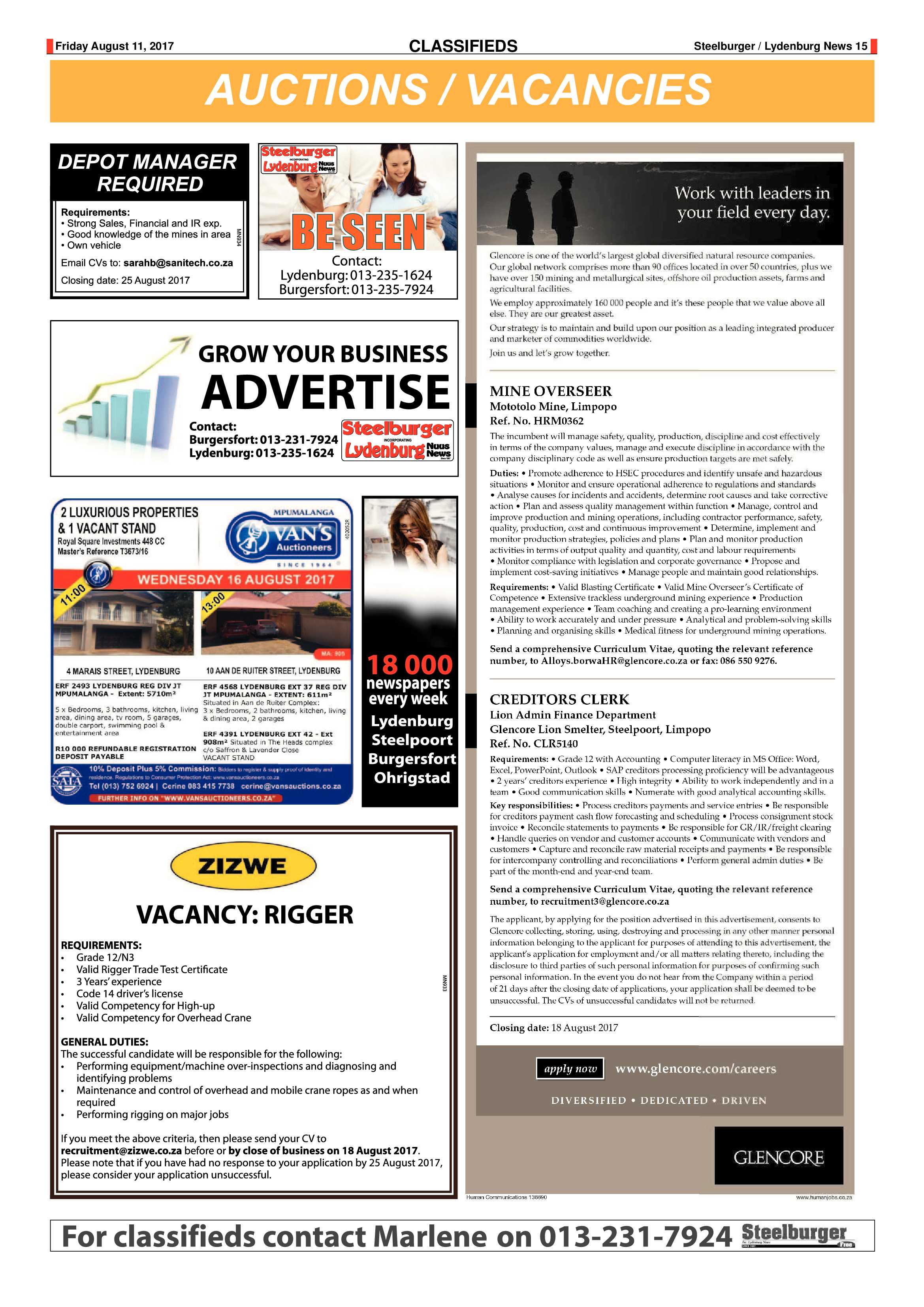 Steelburger News 11 August 2017 page 15
