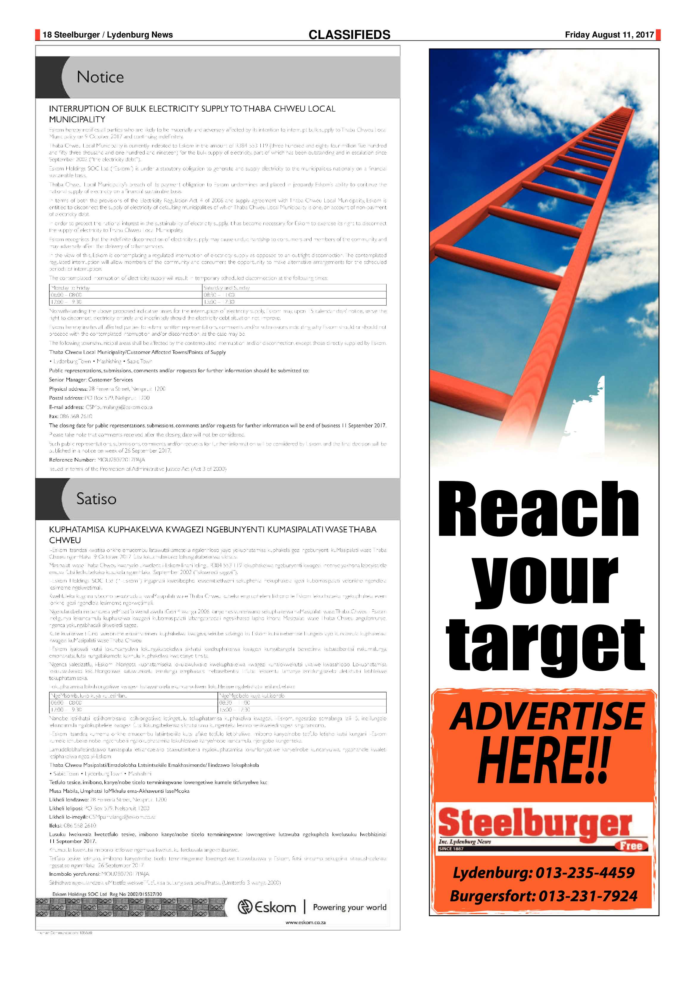 Steelburger News 11 August 2017 page 18