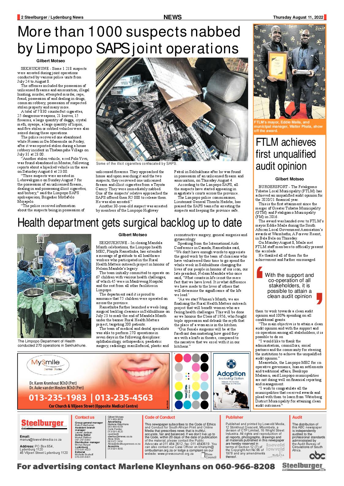 Steelburger News 11 August 2022 page 2