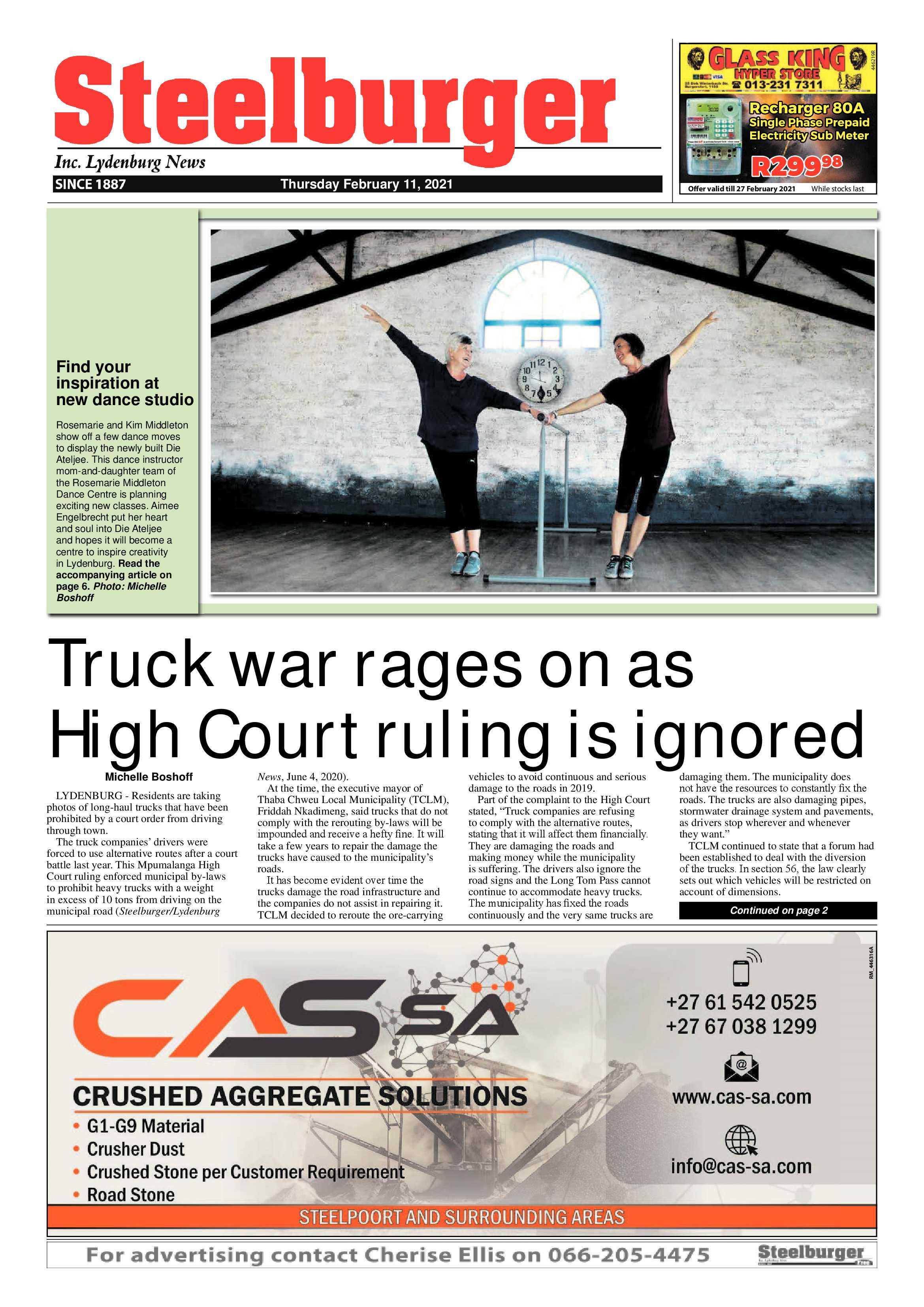 Steelburger news 11 February 2021 page 1