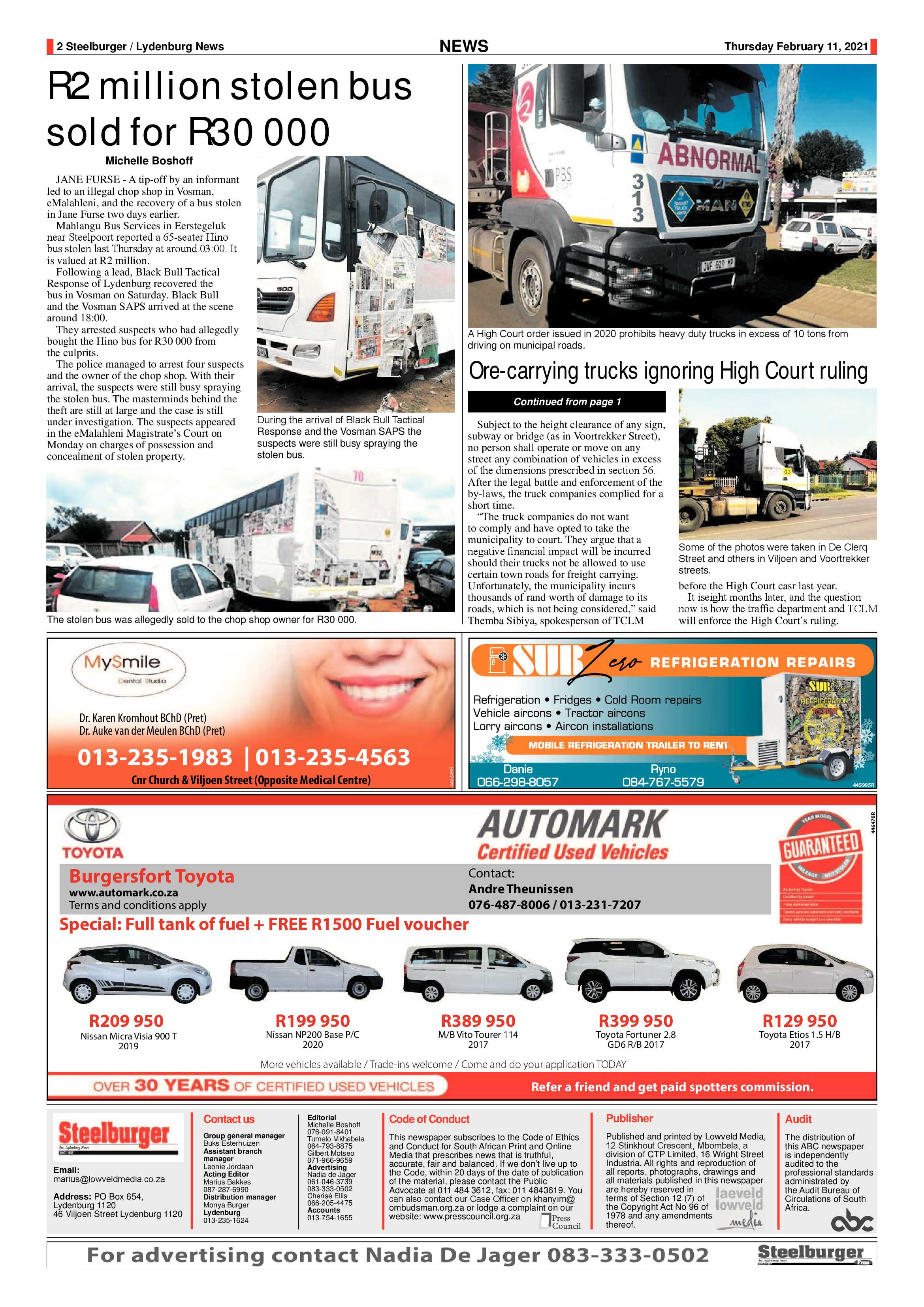 Steelburger news 11 February 2021 page 2