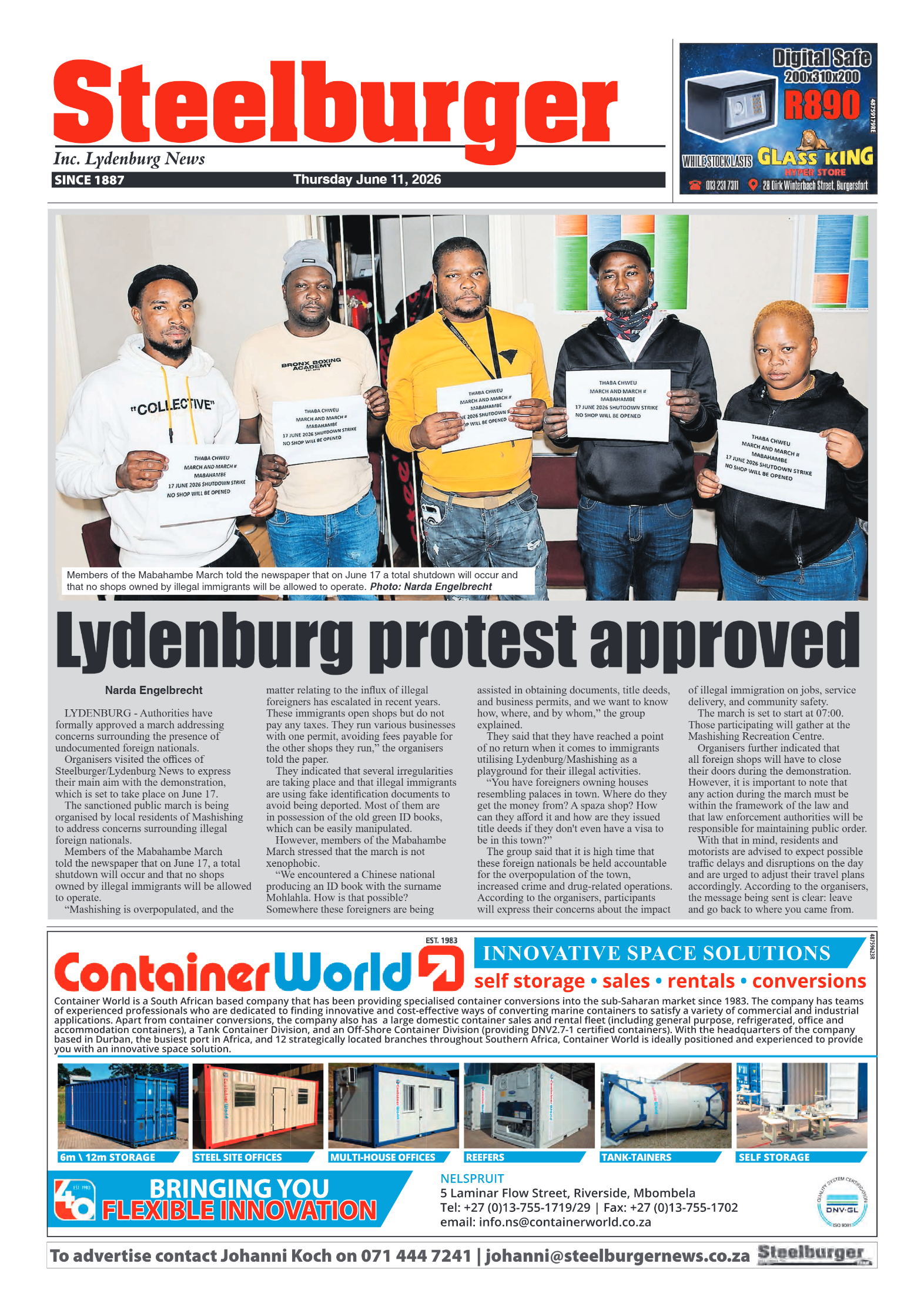 Steelburger News 11 June 2026 page 1