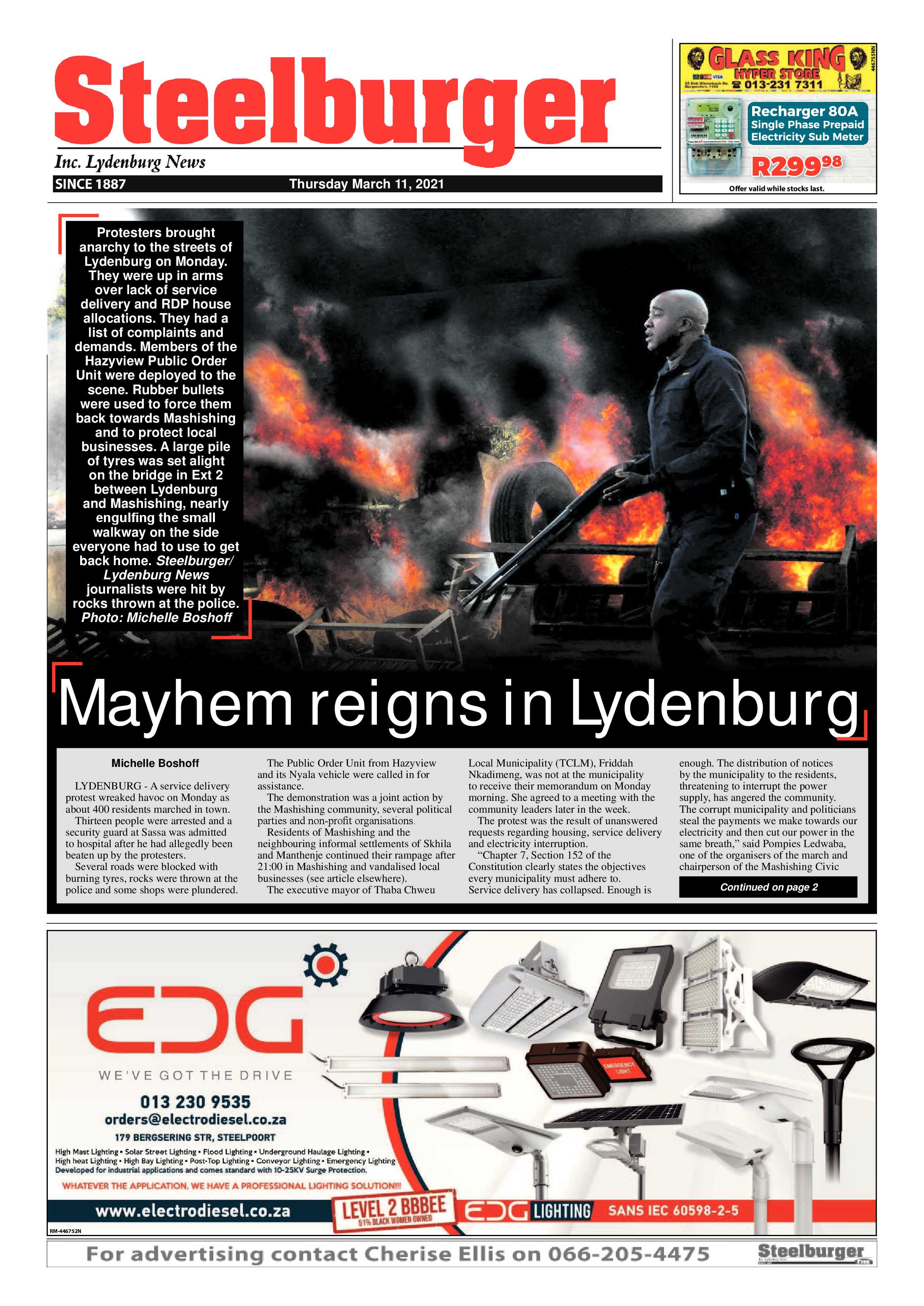 Steelburger News 11 March 2021 page 1