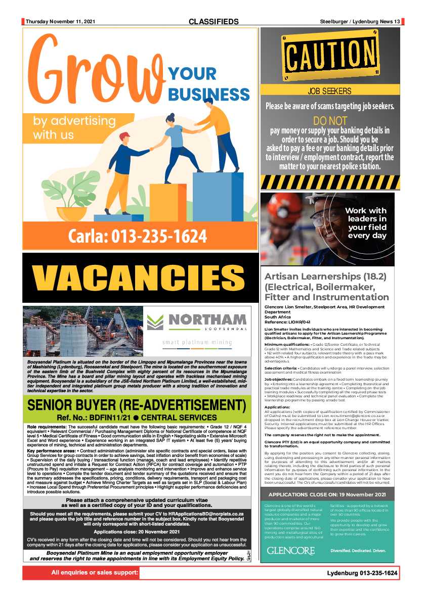 Steelburger News 11 November 2021 page 13