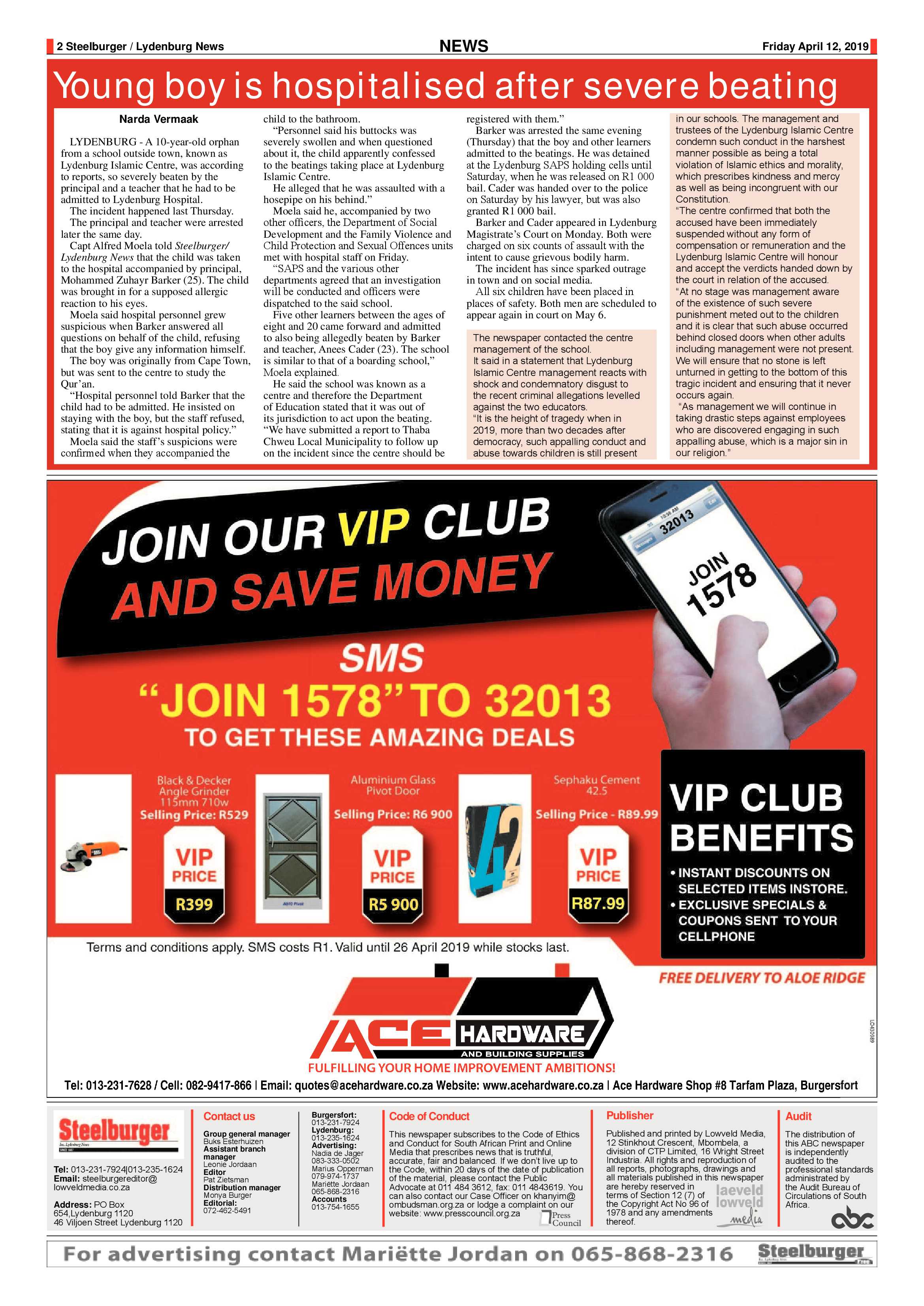 Steelburger News 12 April 2019 page 2