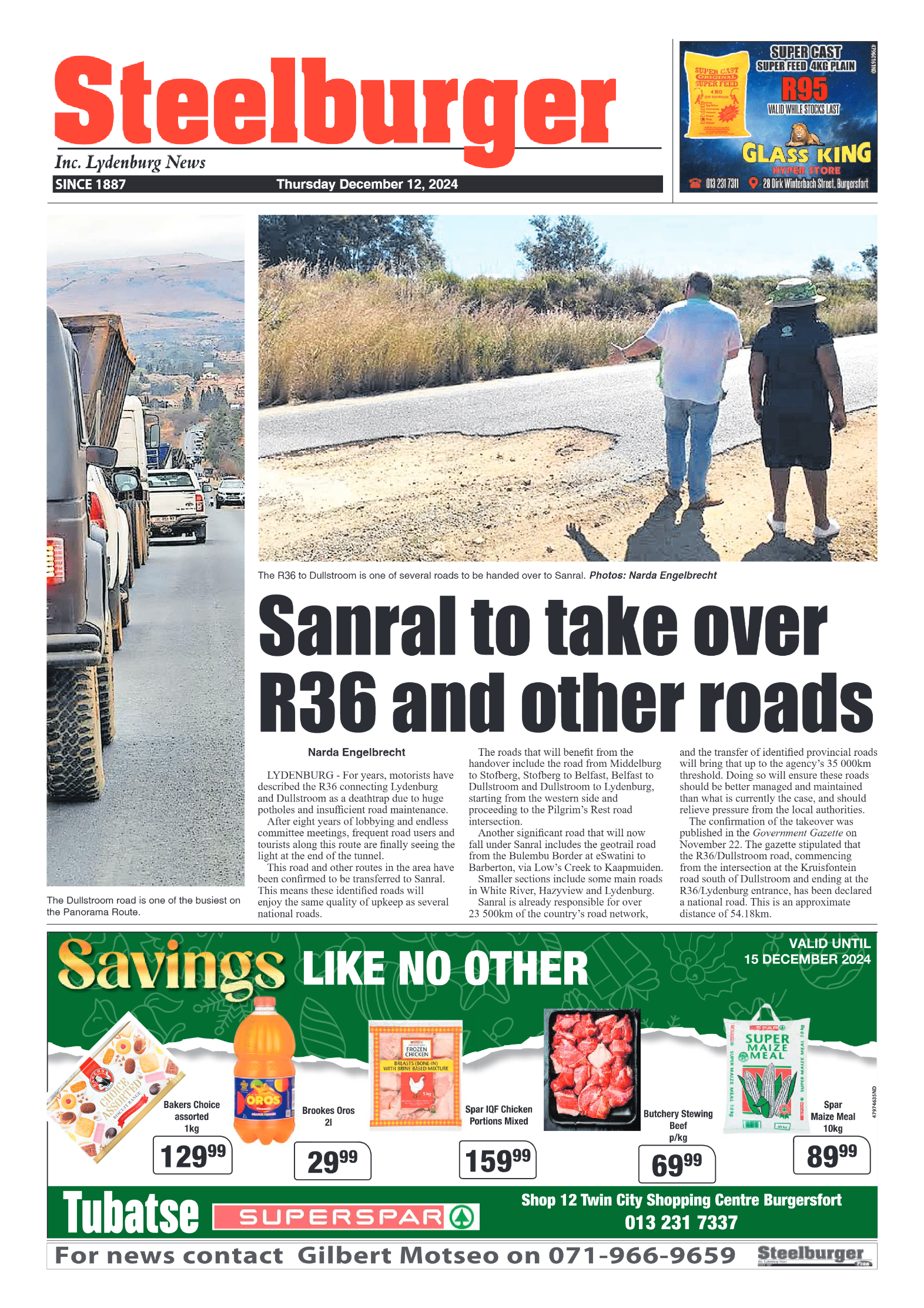 Steelburger News 12 December 2024 page 1