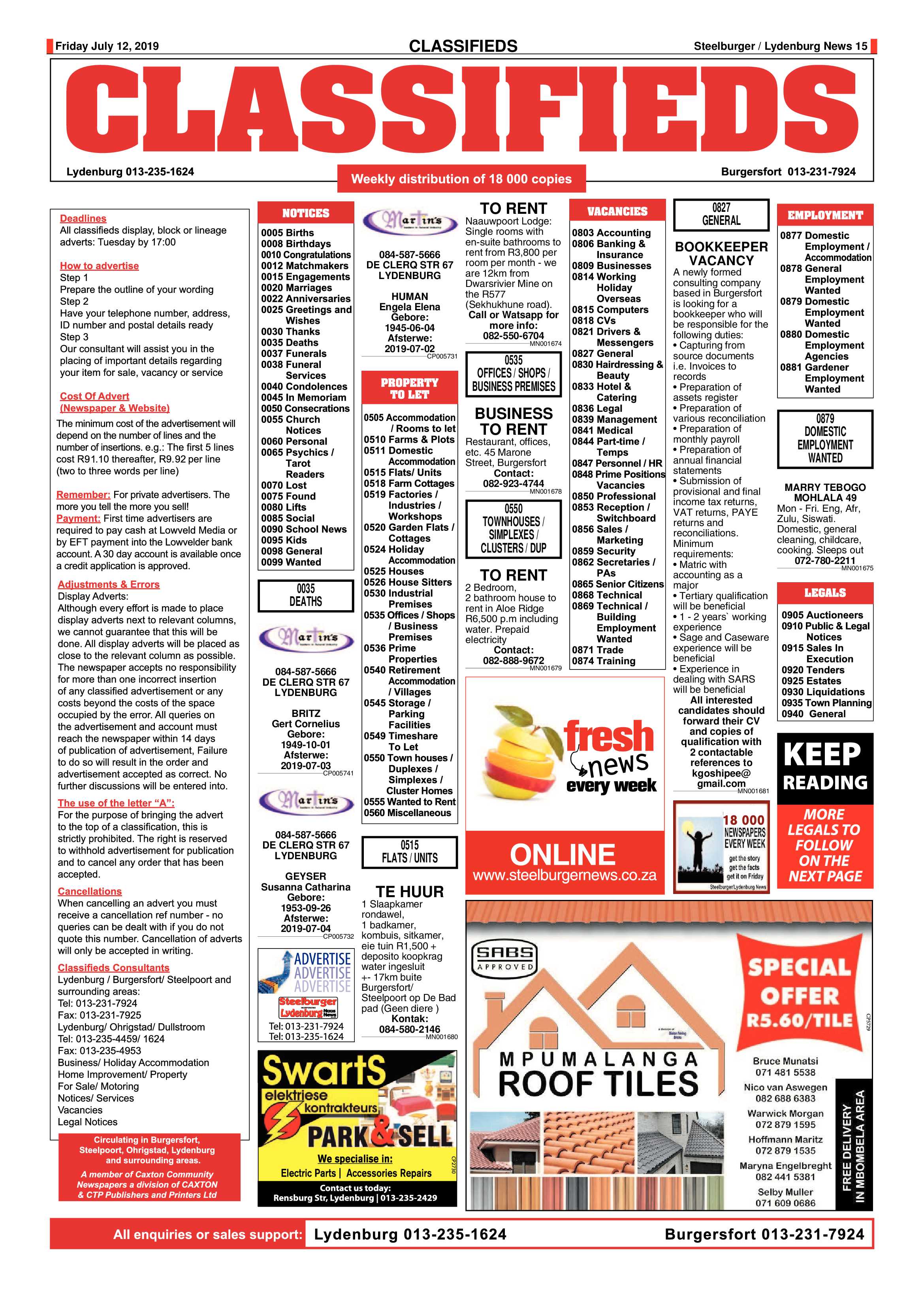 Steelburger News 12 July 2019 page 15