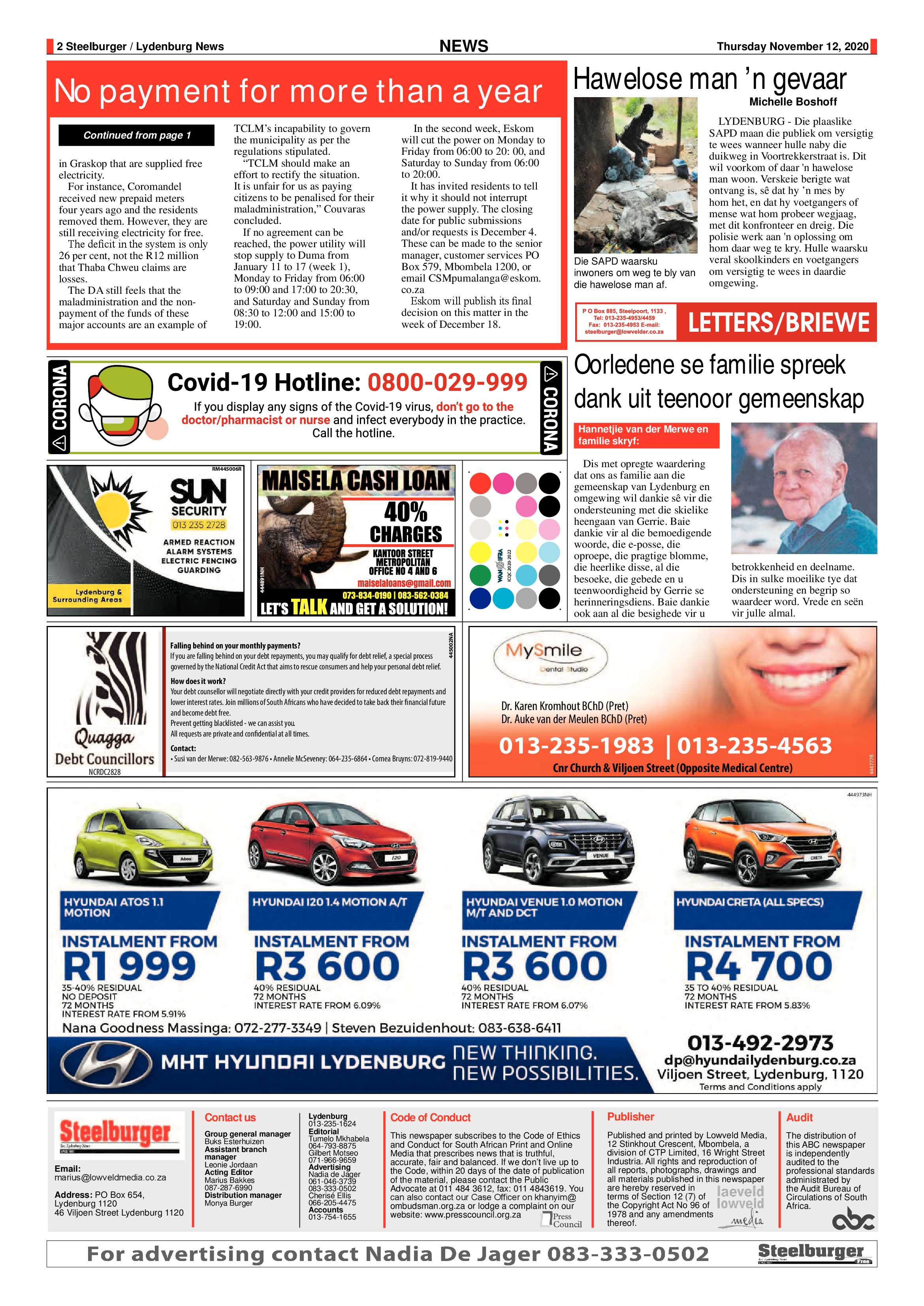 Steelburger News 12 November 2020 page 2