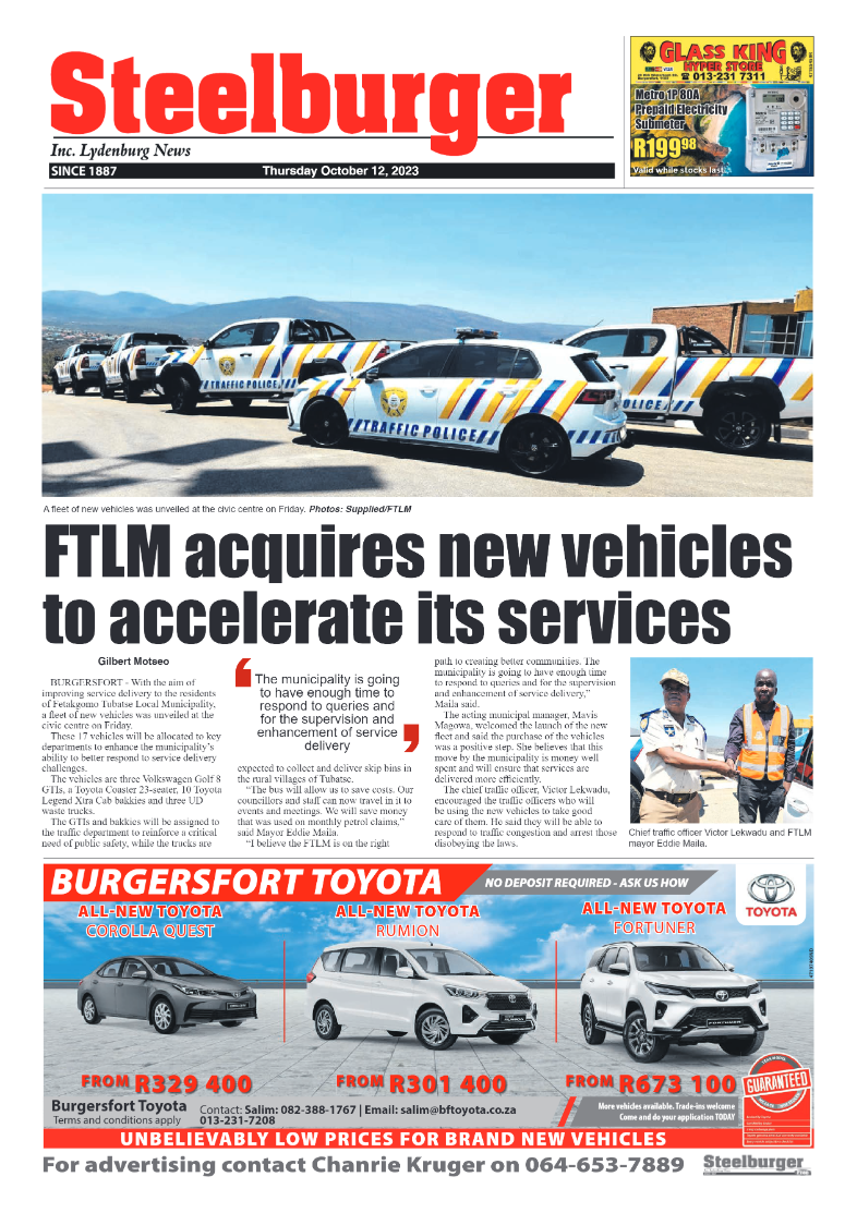 Steelburger News 12 October 2023 page 1