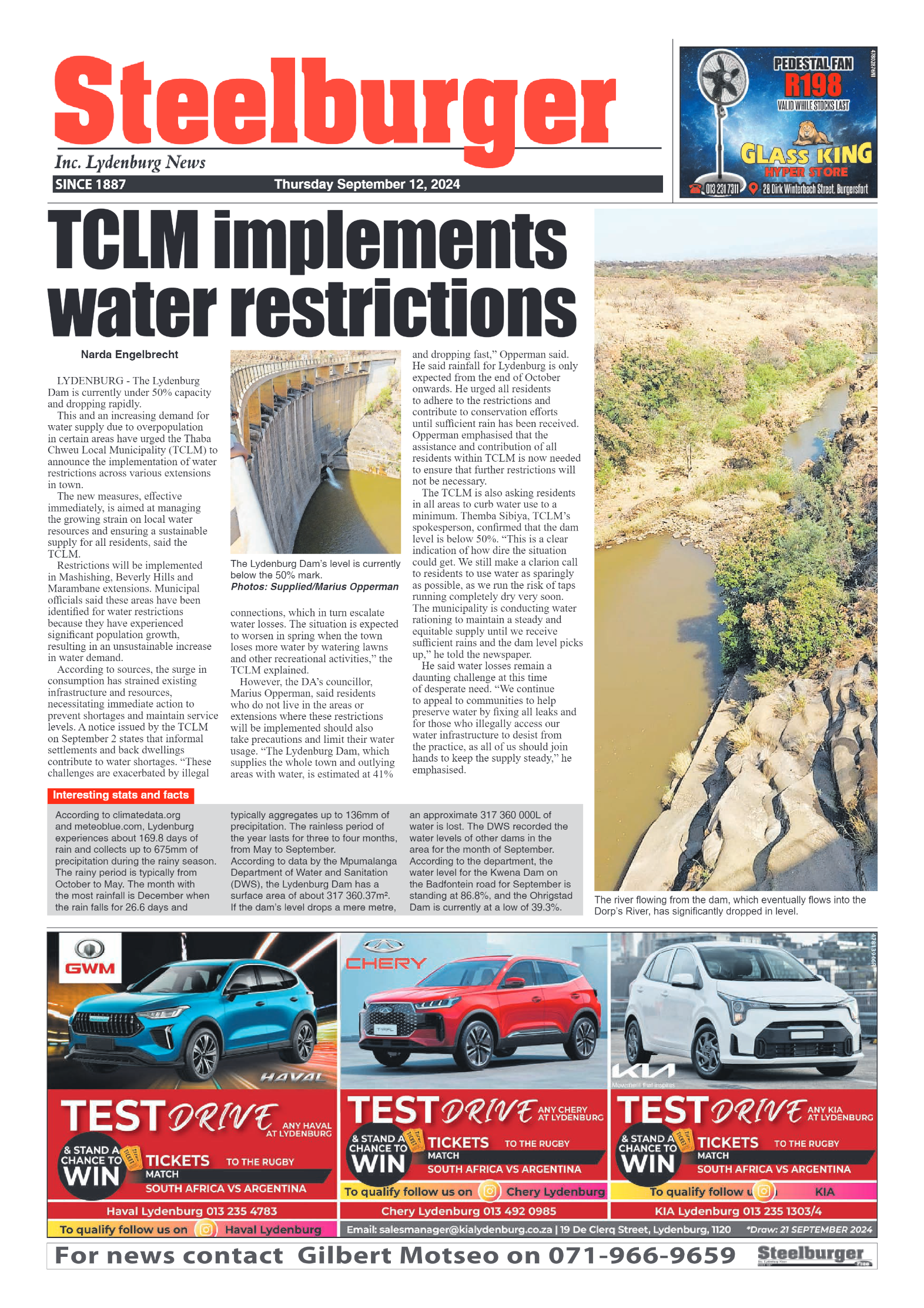 Steelburger News 12 September 2024 page 1