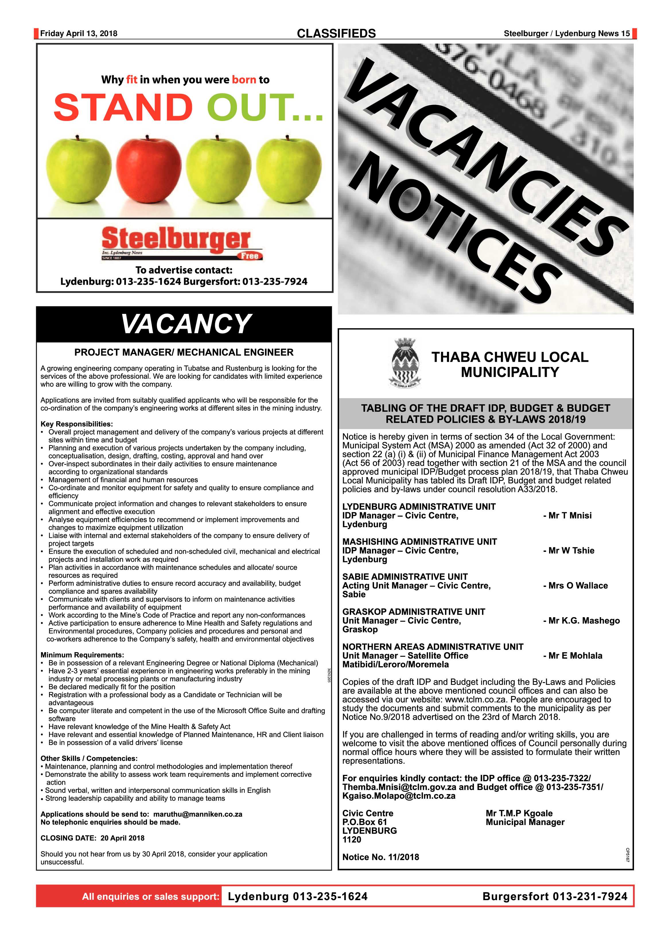 Steelburger News 13 April 2018 page 15
