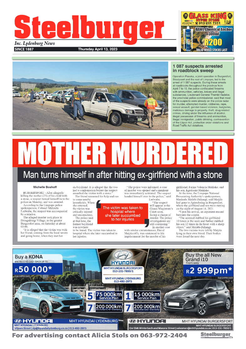 Steelburger News 13 April 2023 page 1