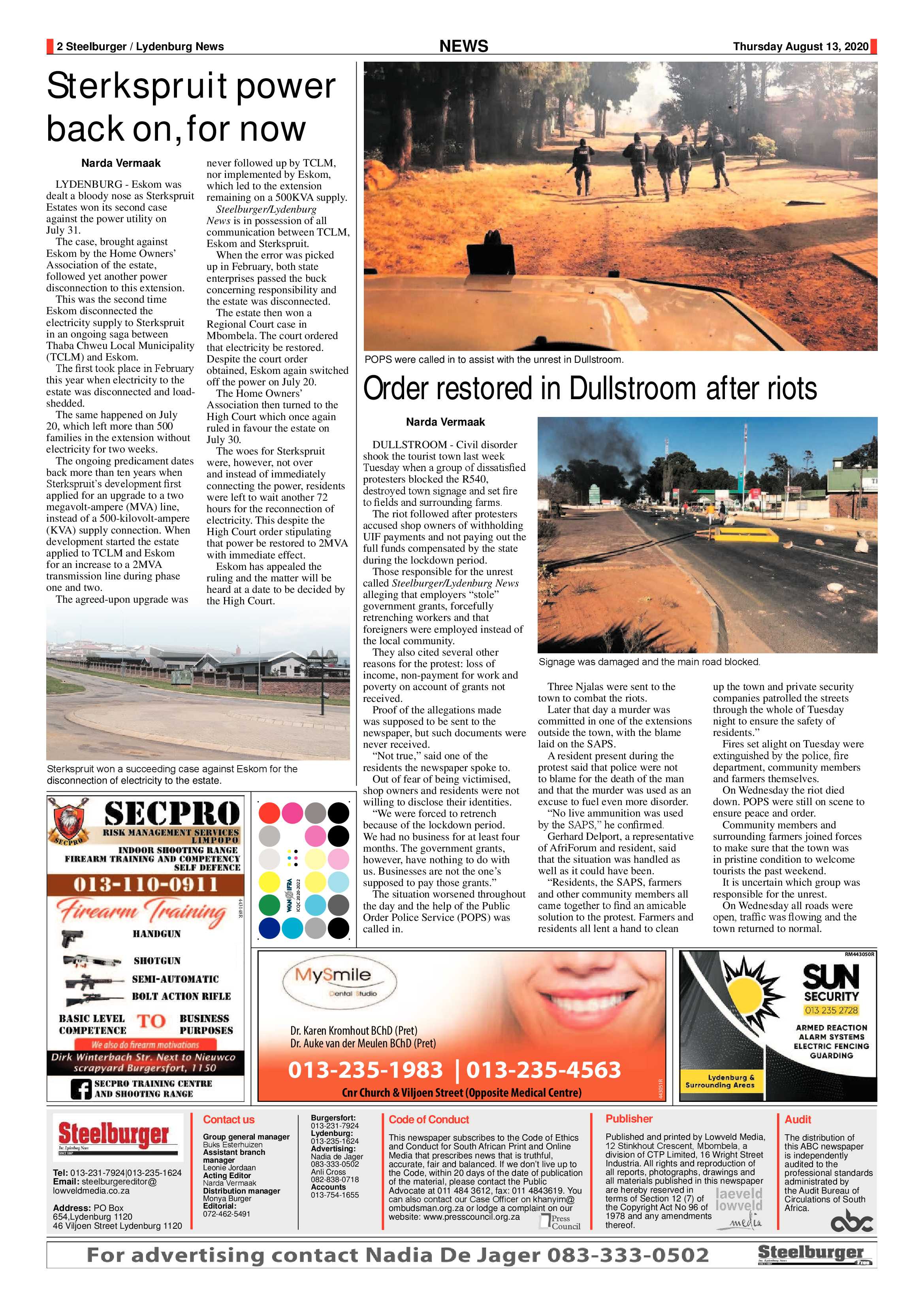 Steelburger News 13 August 2020 page 2
