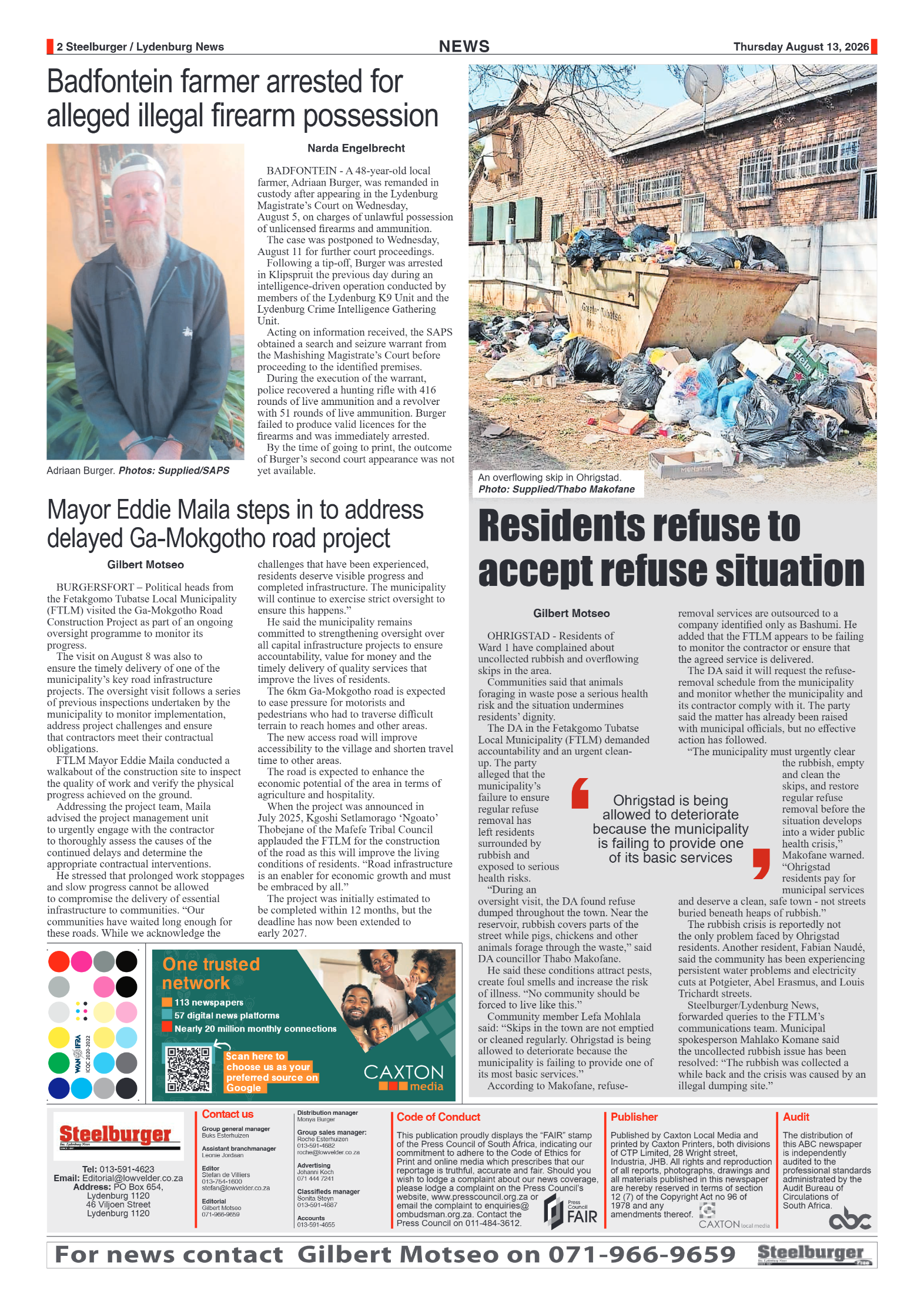 Steelburger News 13 August 2026 page 2