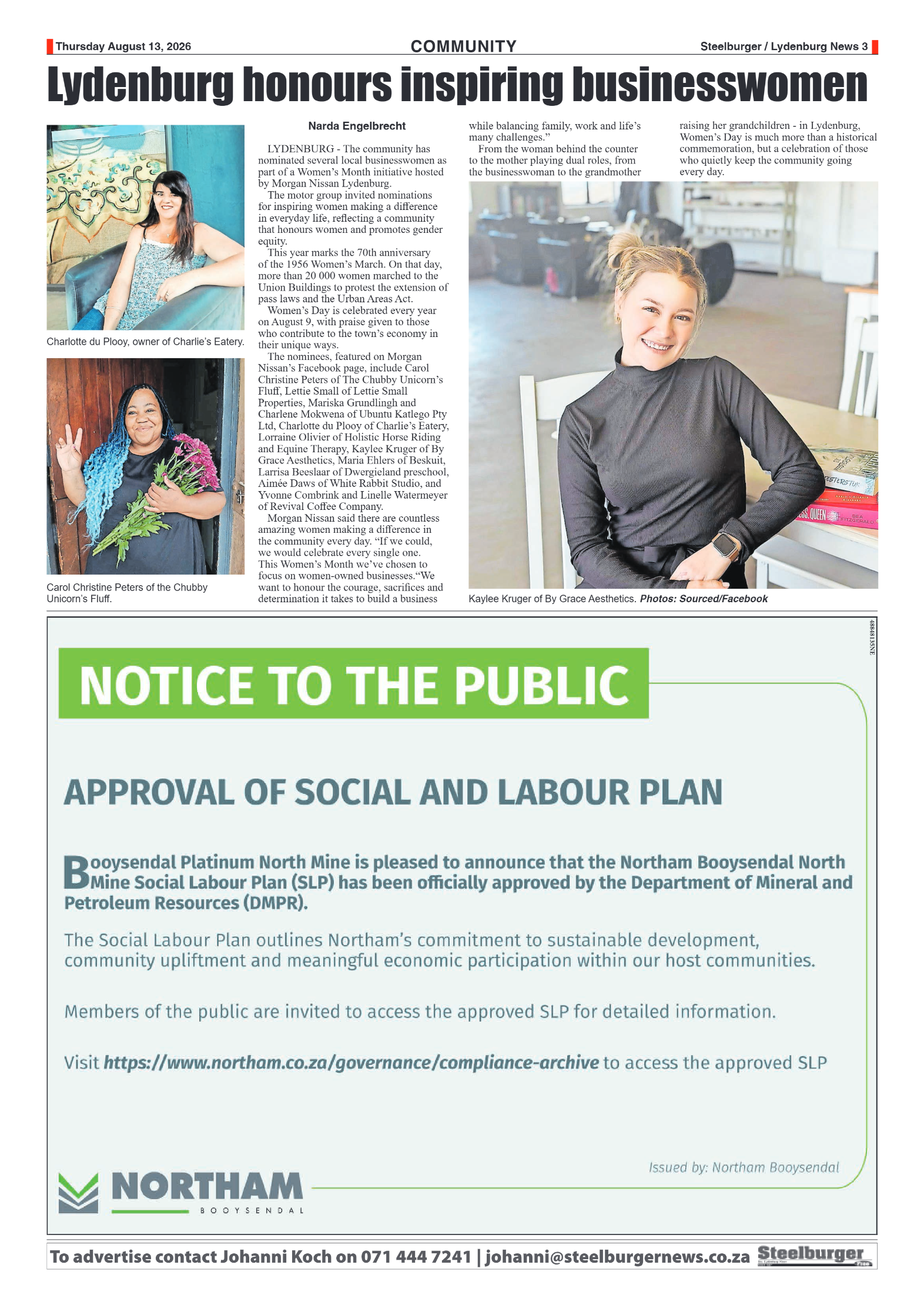 Steelburger News 13 August 2026 page 3