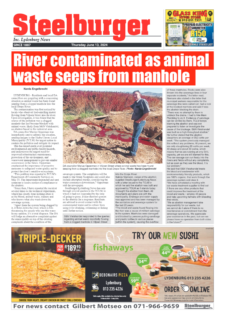 Steelburger News 13 June 2024 page 1