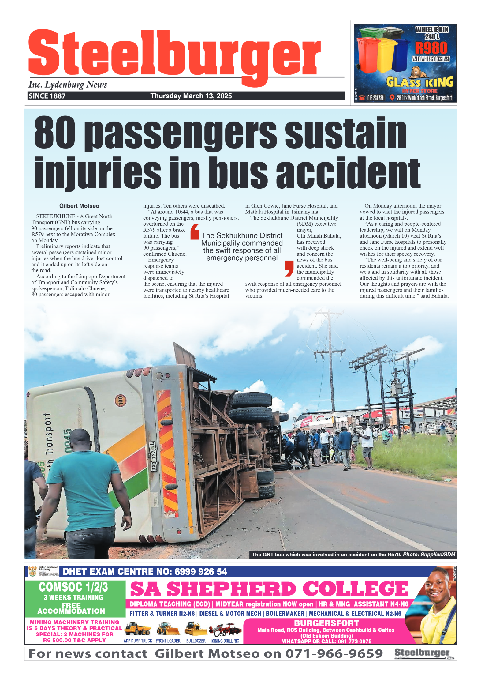 Steelburger News 14 March 2025 page 1