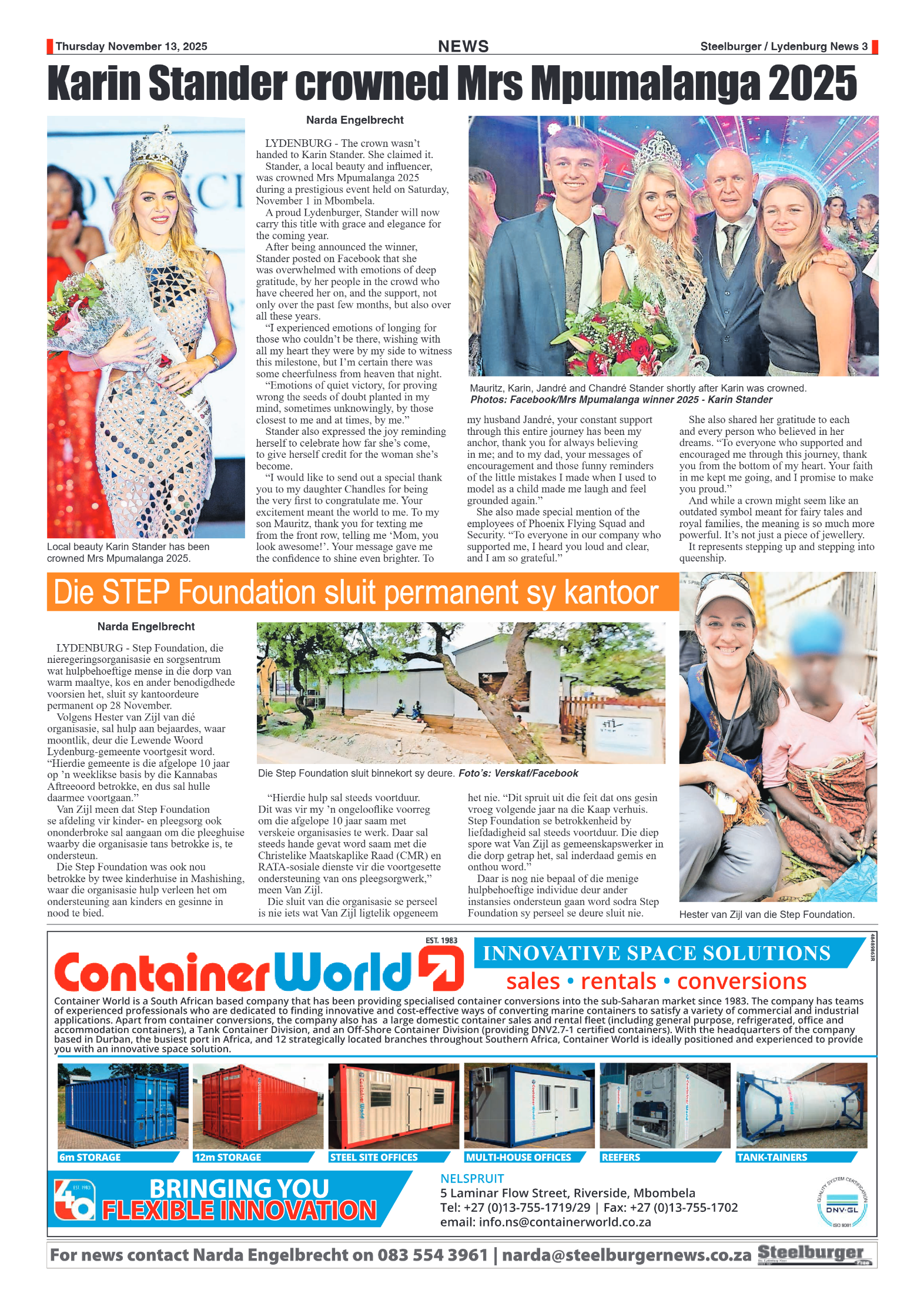 Steelburger News 13 November 2025 page 3