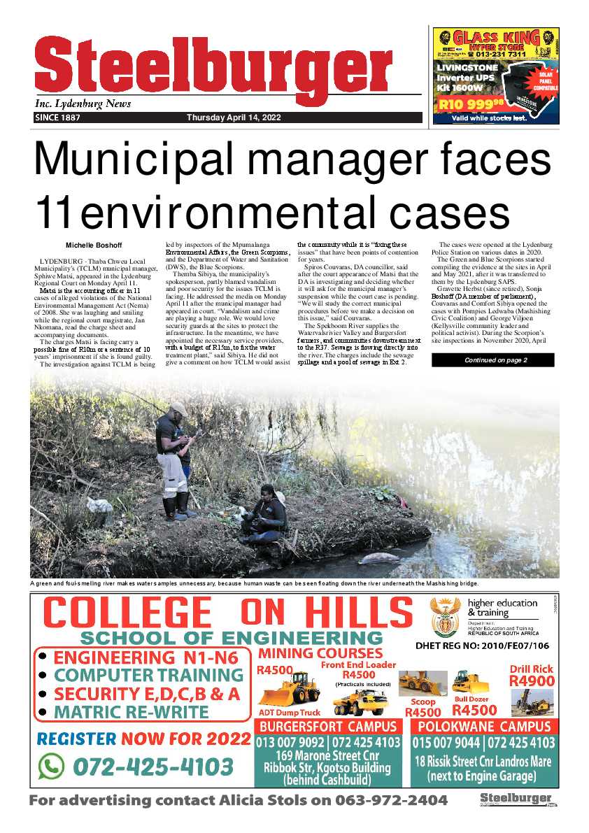 Steelburger News 14 April 2022 page 1