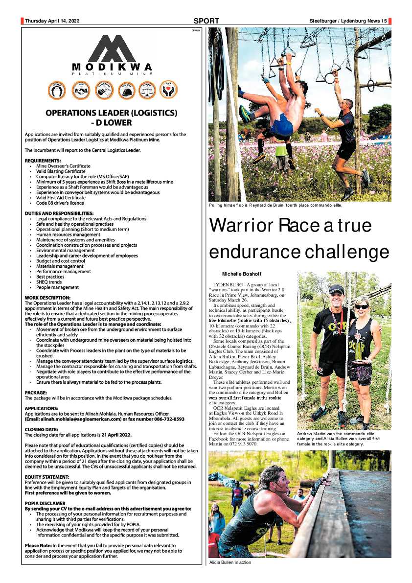 Steelburger News 14 April 2022 page 15