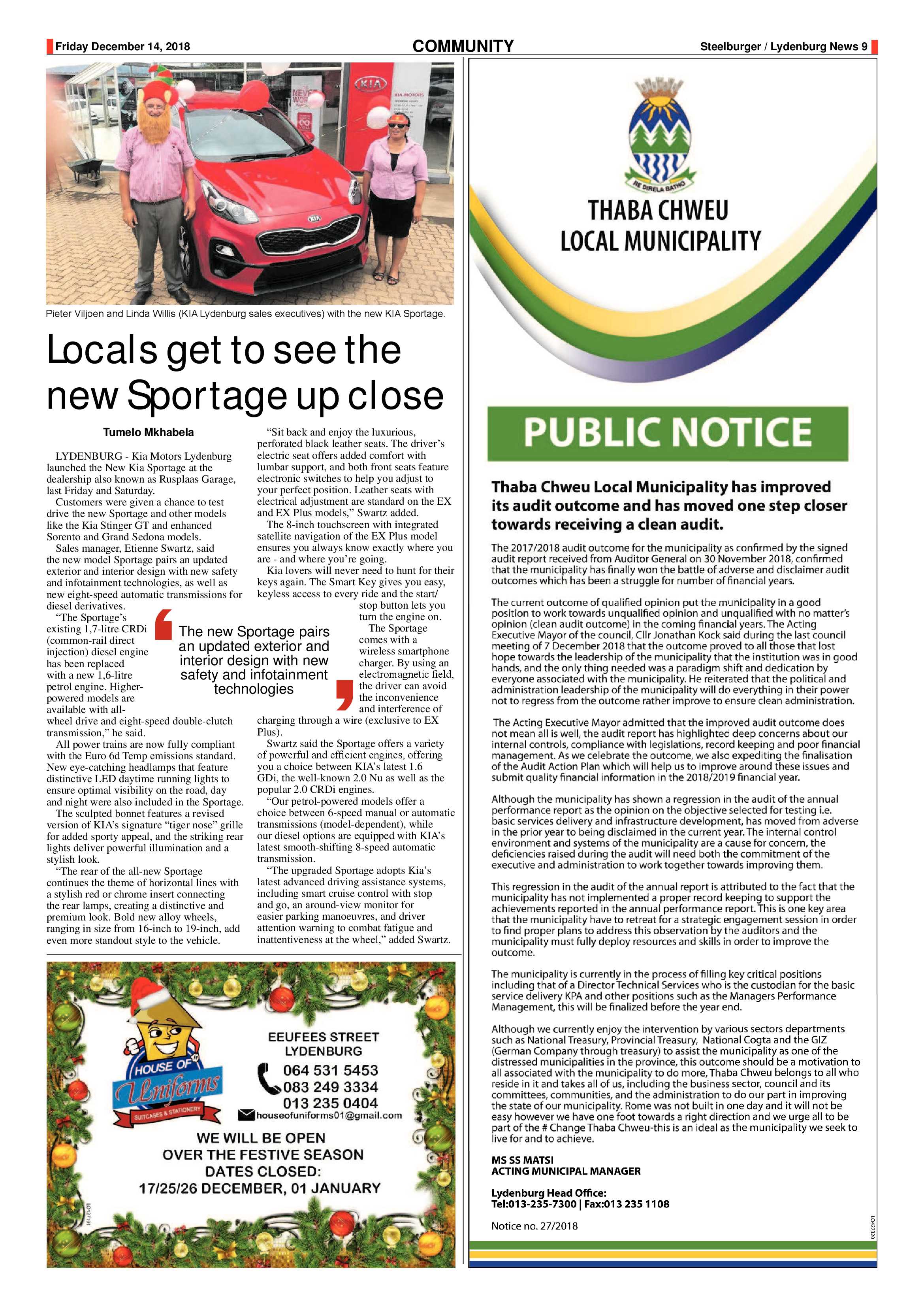Steelburger News 14 December 2018 page 9