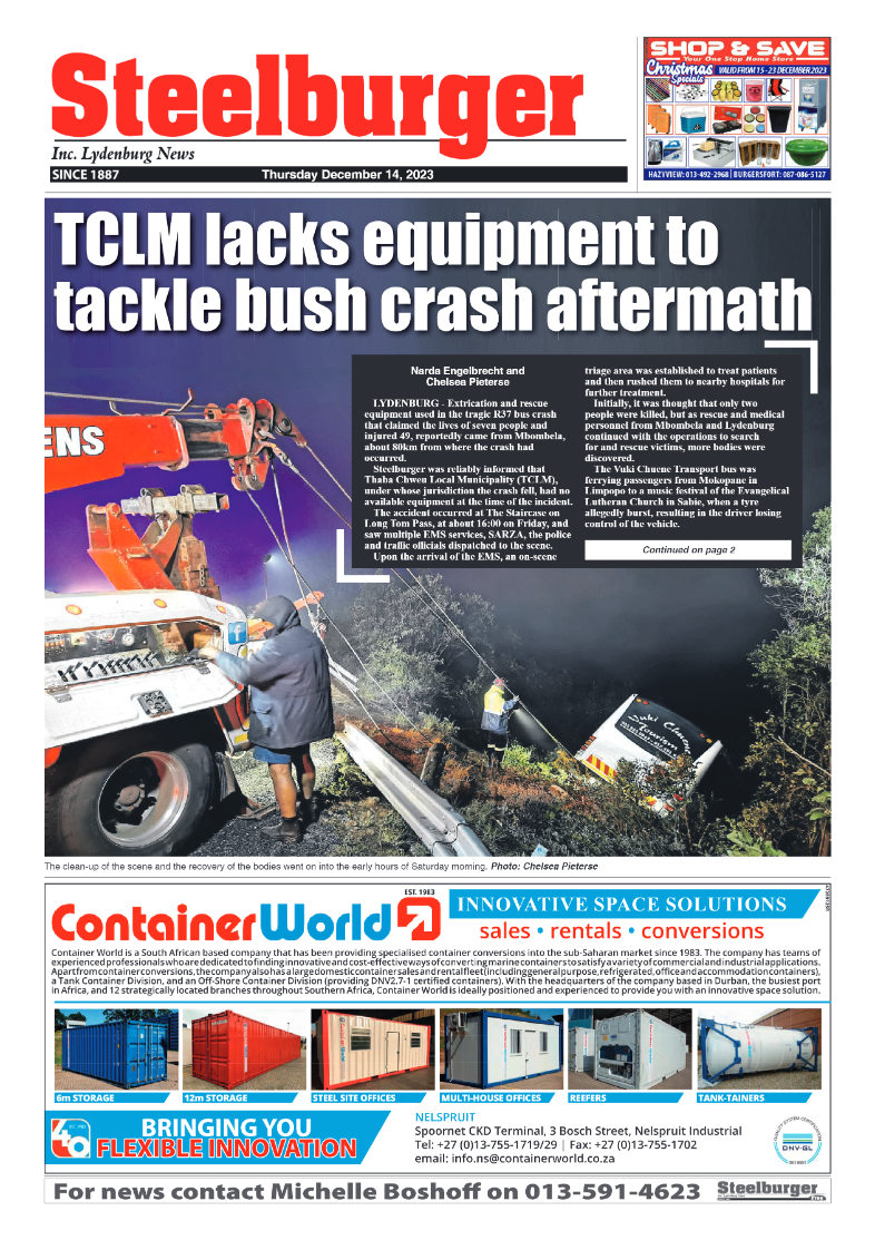 Steelburger news 14 December 2023 page 1