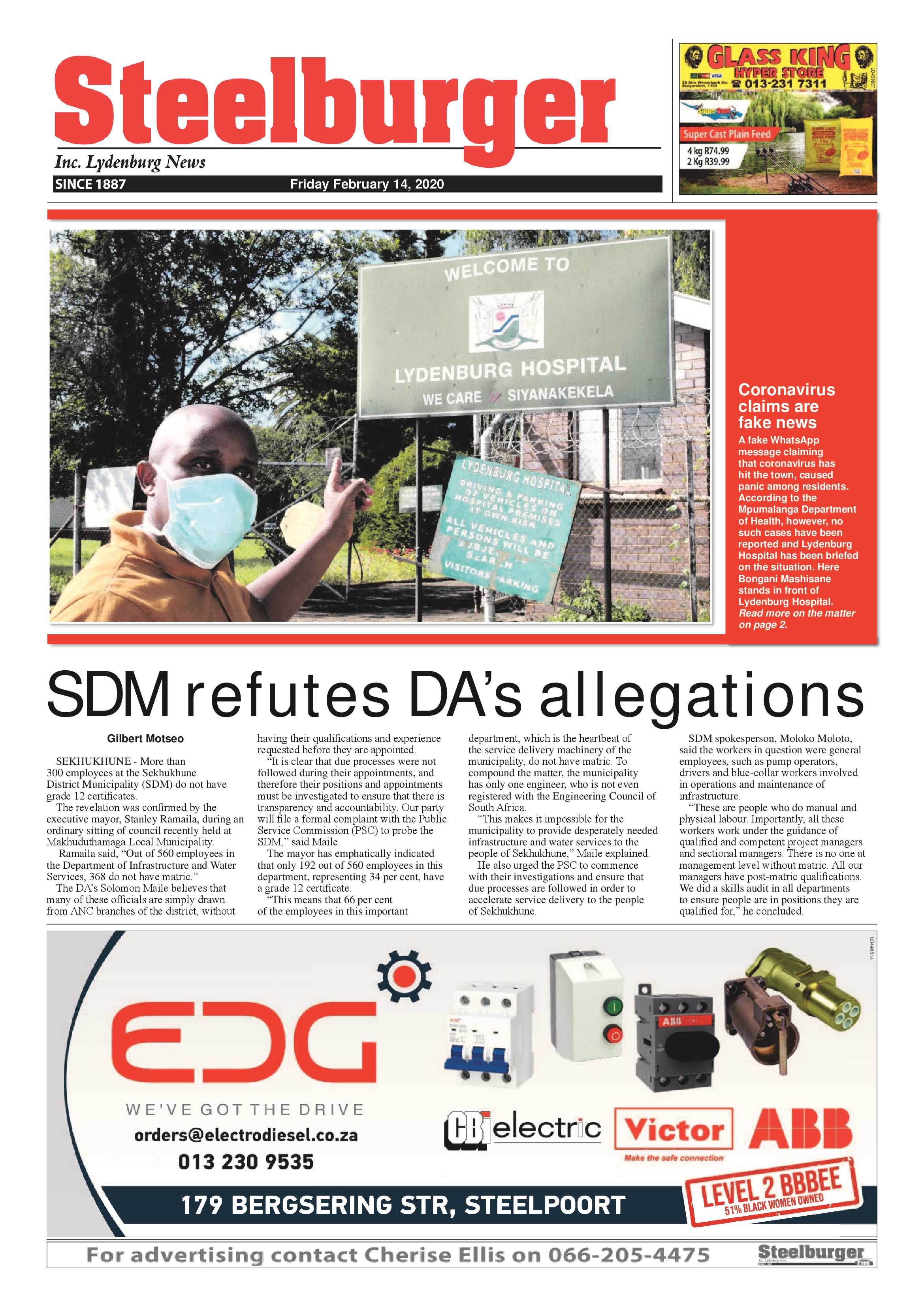 Steelburger News 14 February 2020 page 1