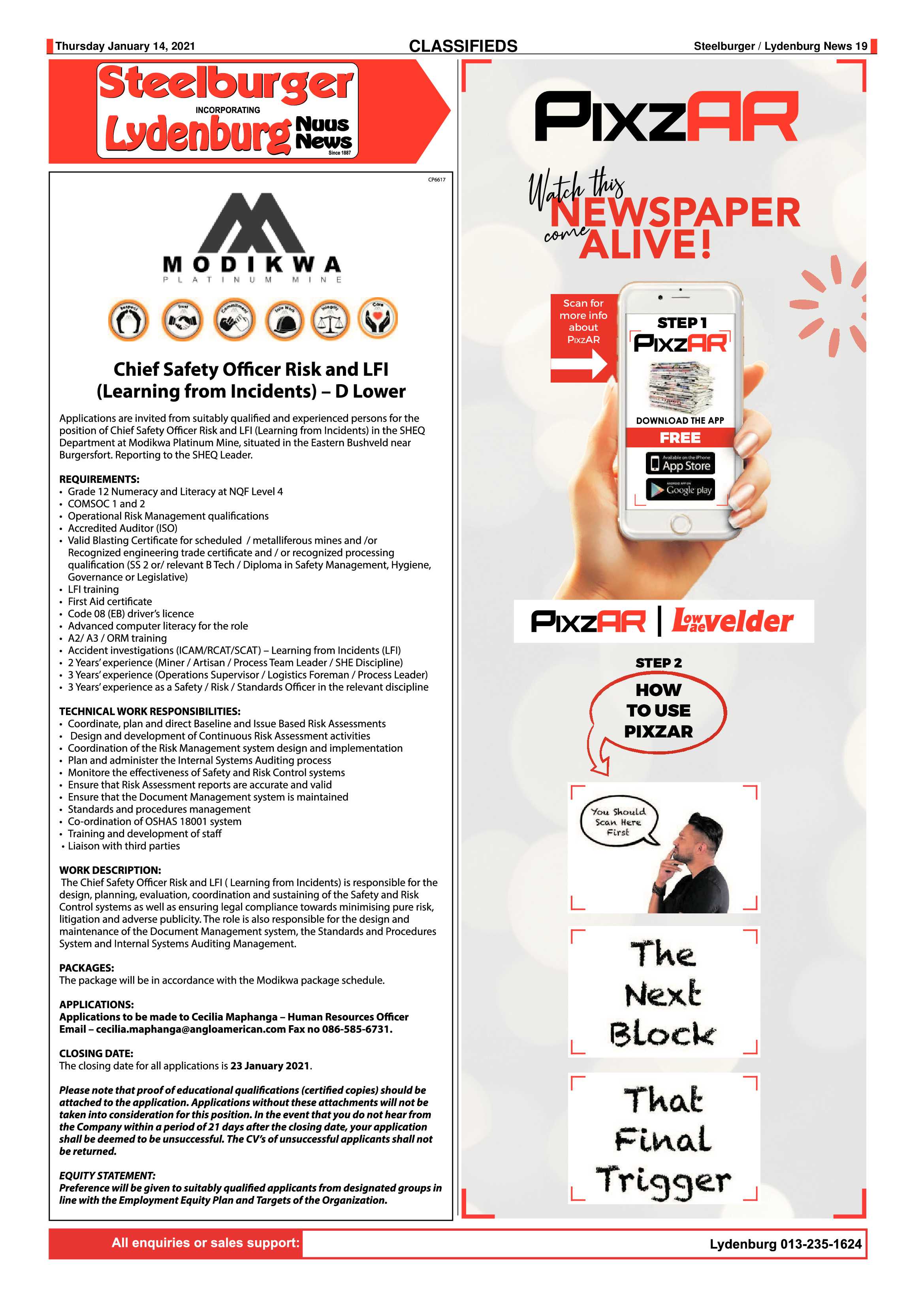 Steelburger news 14 January 2021 page 19