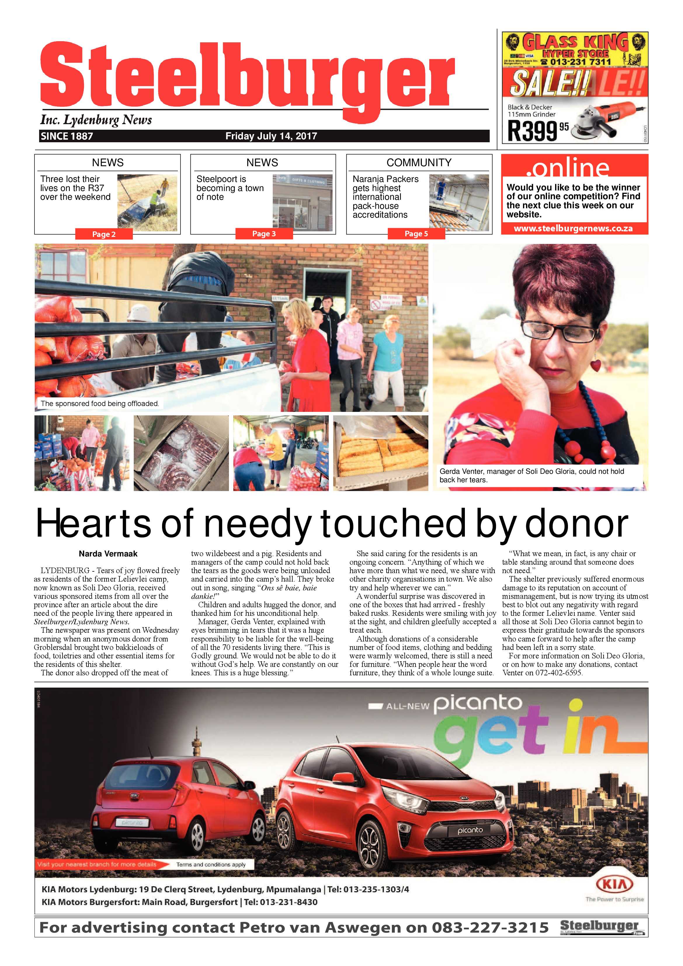 Steelburger News 17 July 2017 page 1